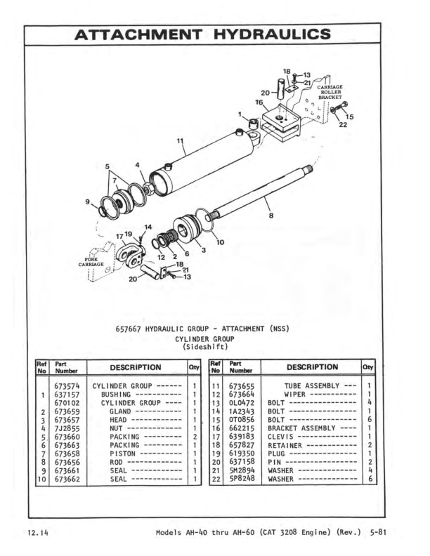 Caterpillar AH40, AH46, AH52, AH60 Lift Trucks Parts Manual UEC0700S-01 5 Caterpillar AH40, AH46, AH52, AH60 Lift Trucks Parts Manual UEC0700S-01 - Image 5