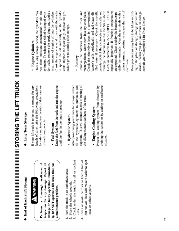 Caterpillar DP100, DP115, DP135, DP150 Lift Trucks Operation and Maintenance Manual 99790-83110 2 Caterpillar DP100, DP115, DP135, DP150 Lift Trucks Operation and Maintenance Manual 99790-83110-2