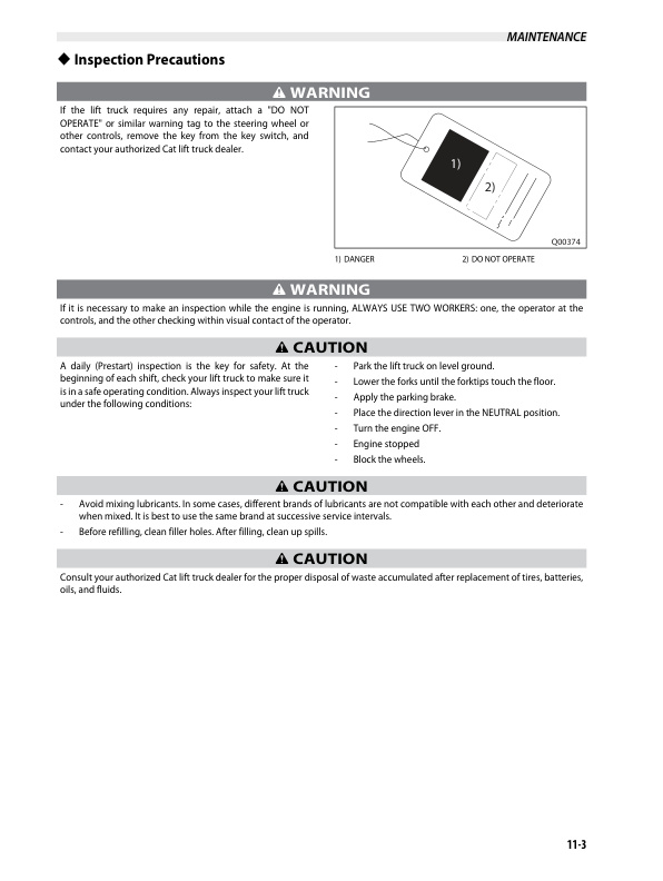 Caterpillar DP100N1, DP120N1, DP135N1, DP150N1, DP160N1 Operation and Maintenance Manual 99790-42010 4 Caterpillar DP100N1, DP120N1, DP135N1, DP150N1, DP160N1 Operation and Maintenance Manual 99790-42010 - Image 4