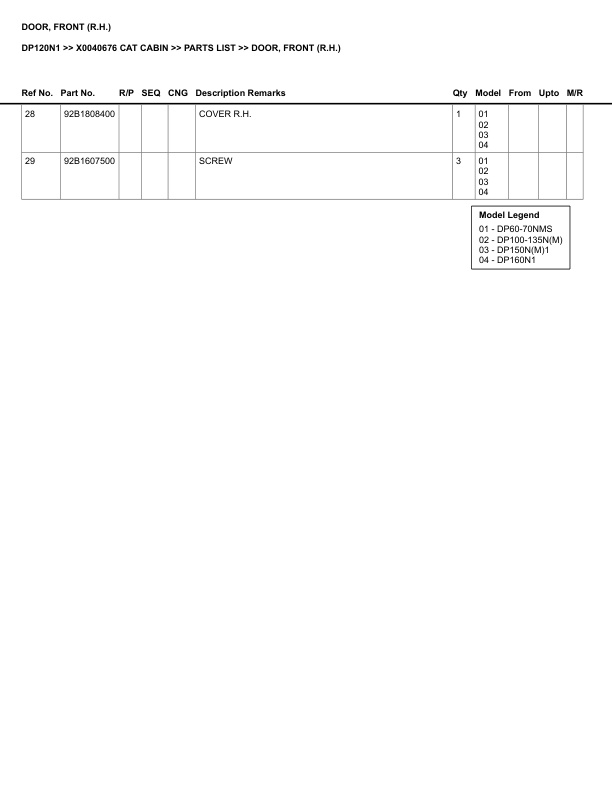 Alternative view of Caterpillar DP120N1 Parts Manual X0040676