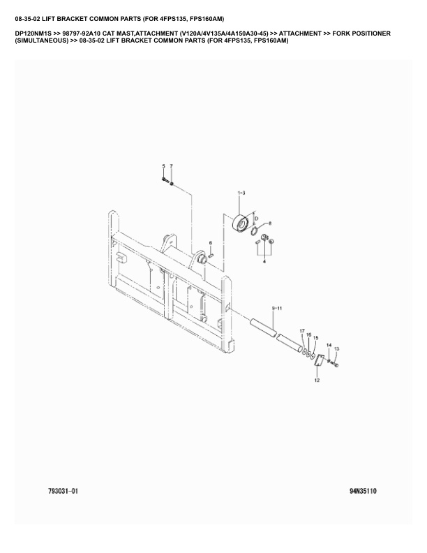 Alternative view of Caterpillar DP120NM1S Parts Manual 98797-92A10