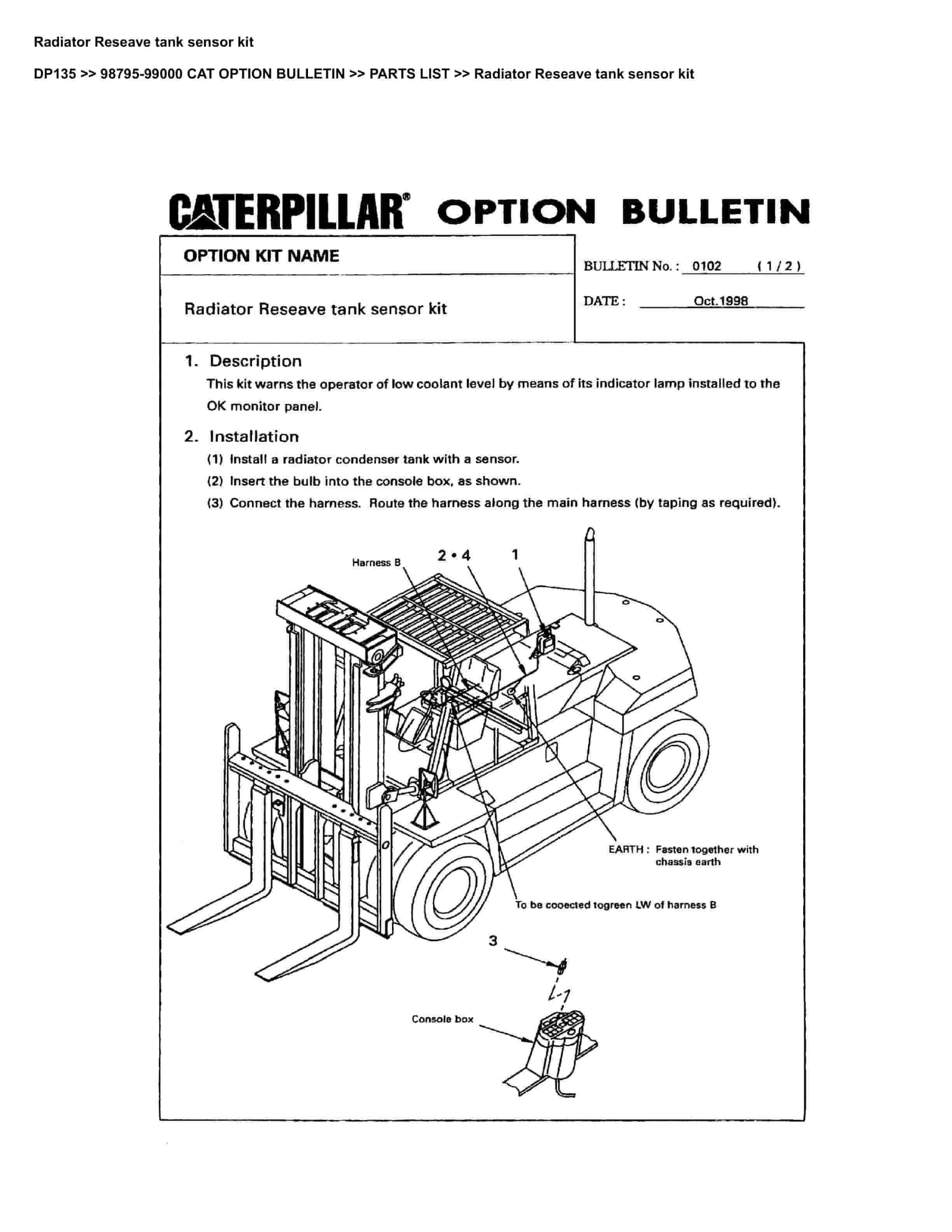 Caterpillar DP135 Parts Manual 98795-99000