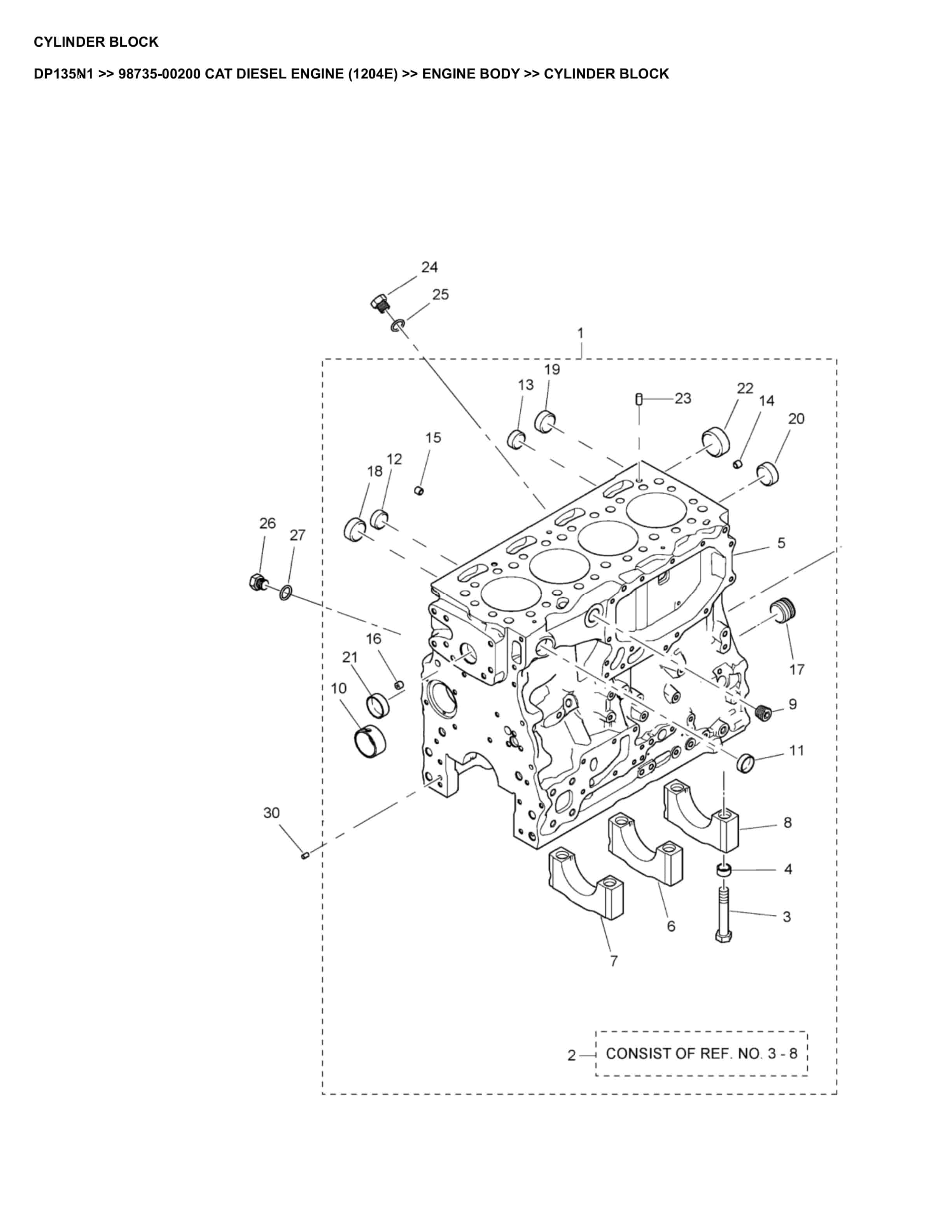 Caterpillar DP135N1 Parts Manual 98735-00200