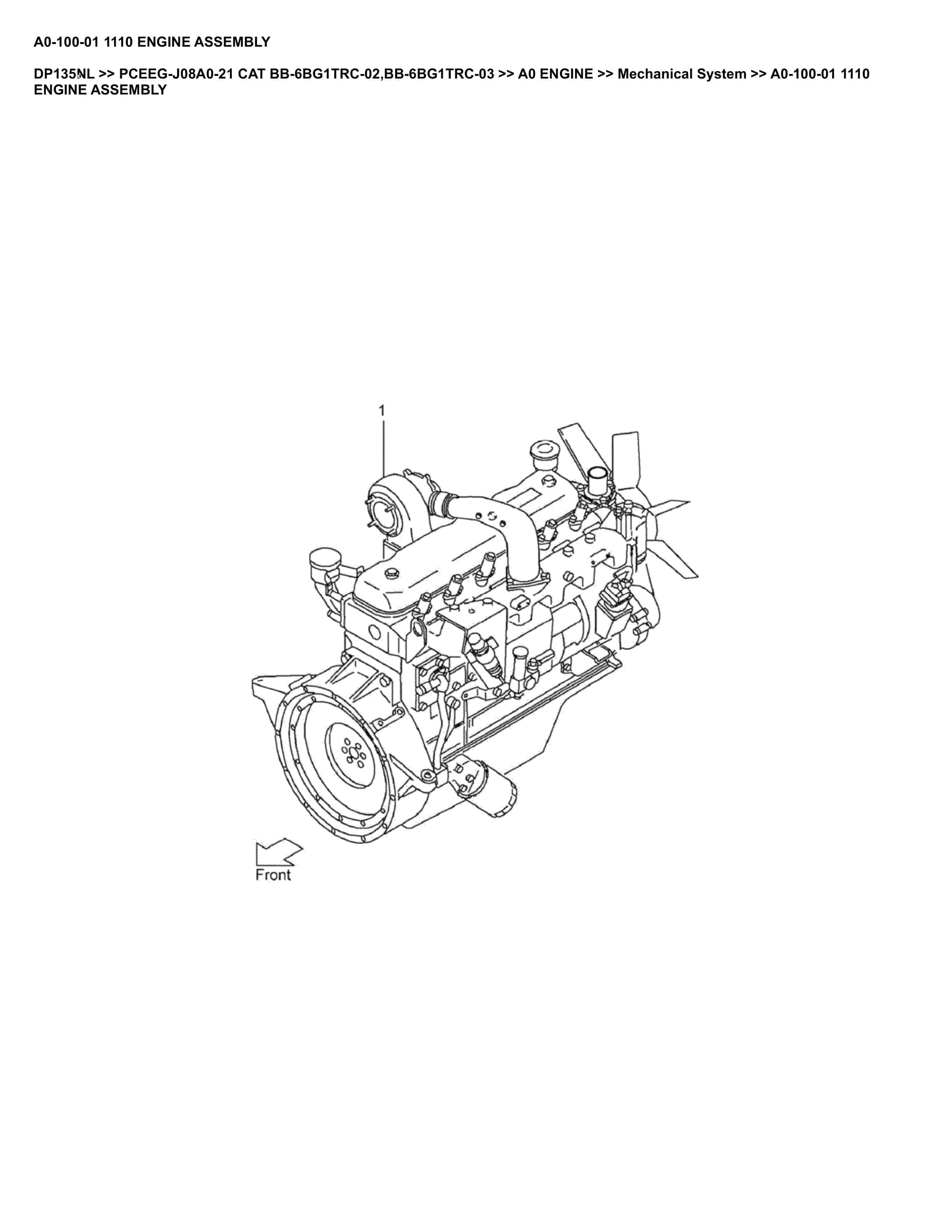 Caterpillar DP135NL Parts Manual PCEEG-J08A0-21
