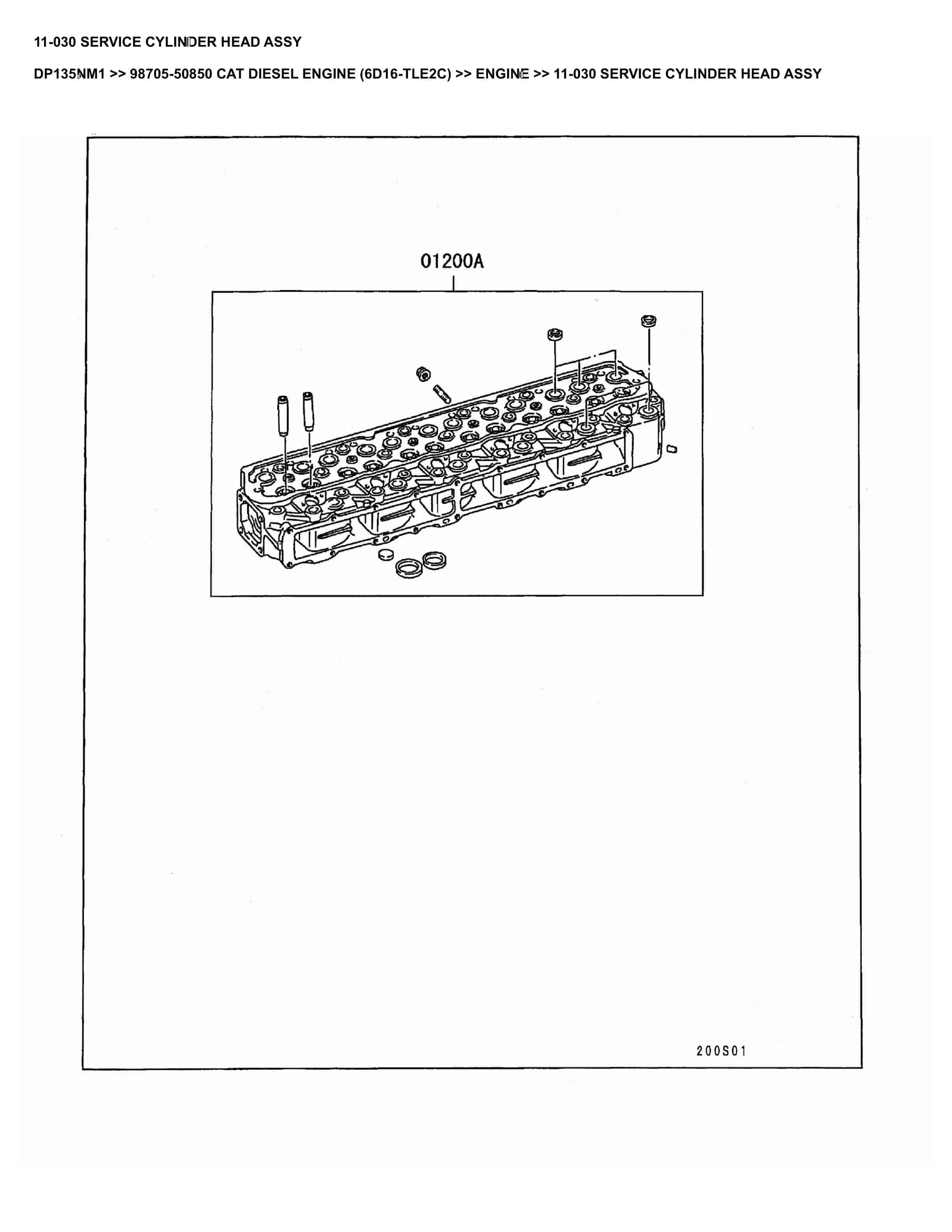 Caterpillar DP135NM1 Parts Manual 98705-50850