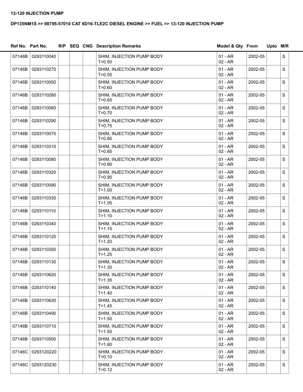 Alternative view of Caterpillar DP135NM1S Parts Manual 98795-57010