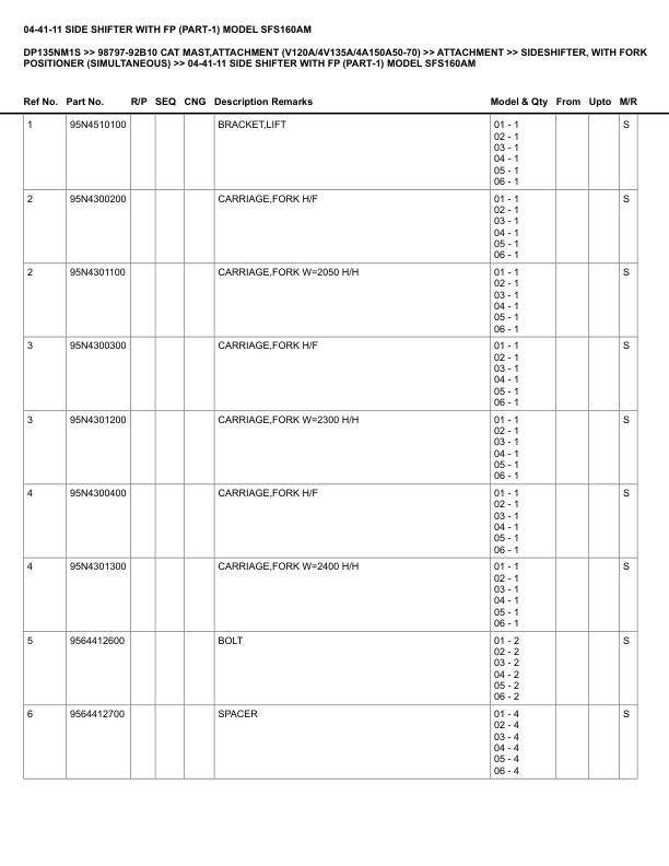 Alternative view of Caterpillar DP135NM1S Parts Manual 98797-92B10