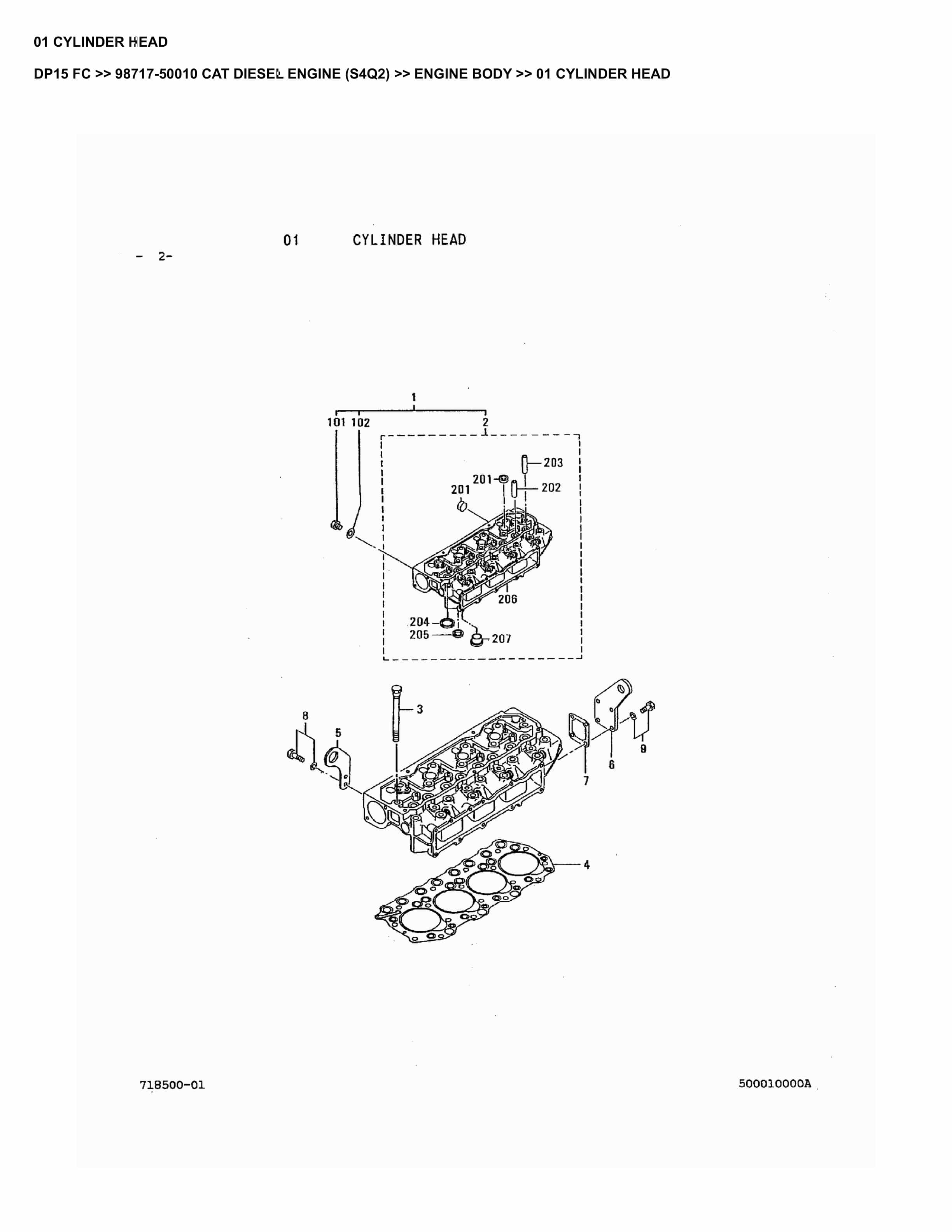 Caterpillar DP15 FC Parts Manual 98717-50010
