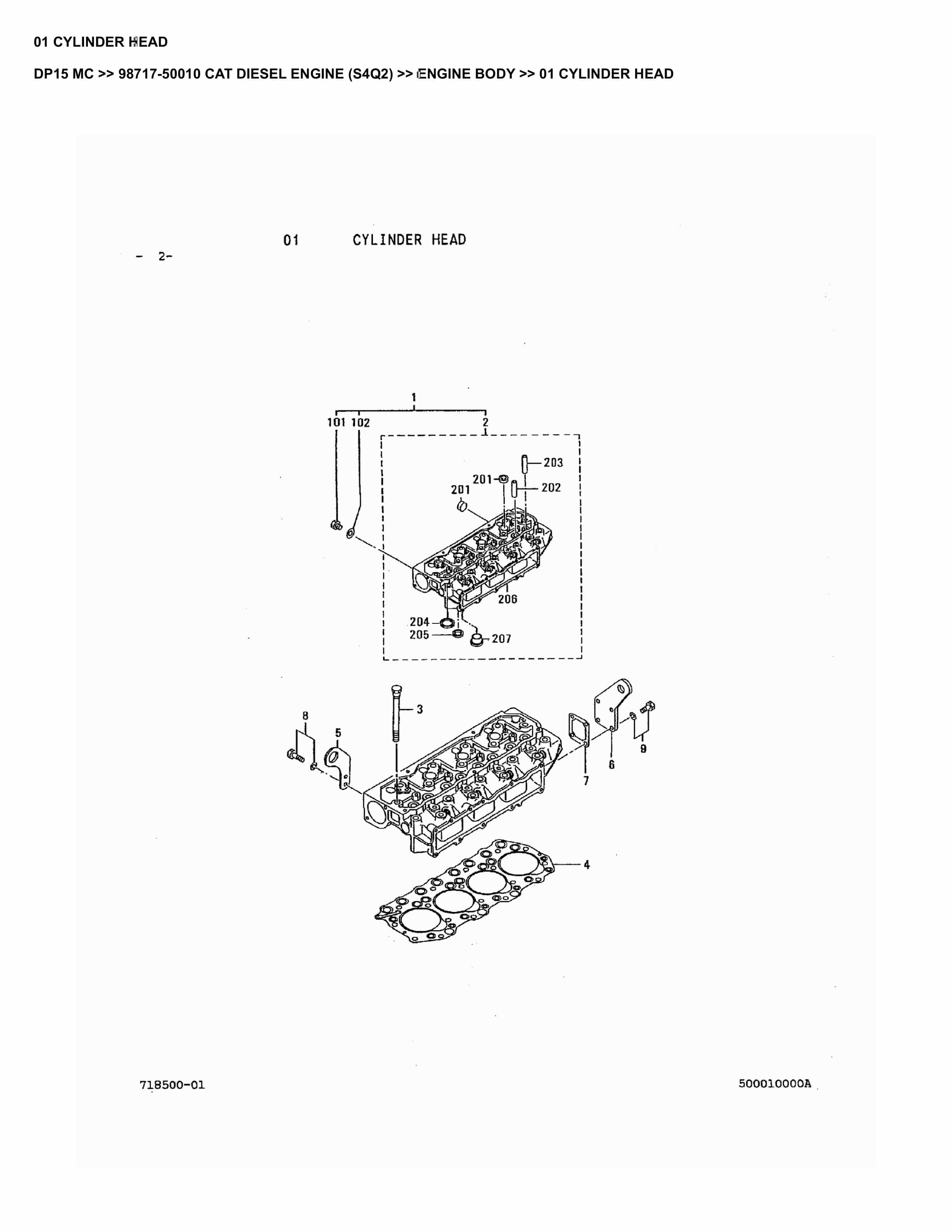 Caterpillar DP15 MC Parts Manual 98717-50010