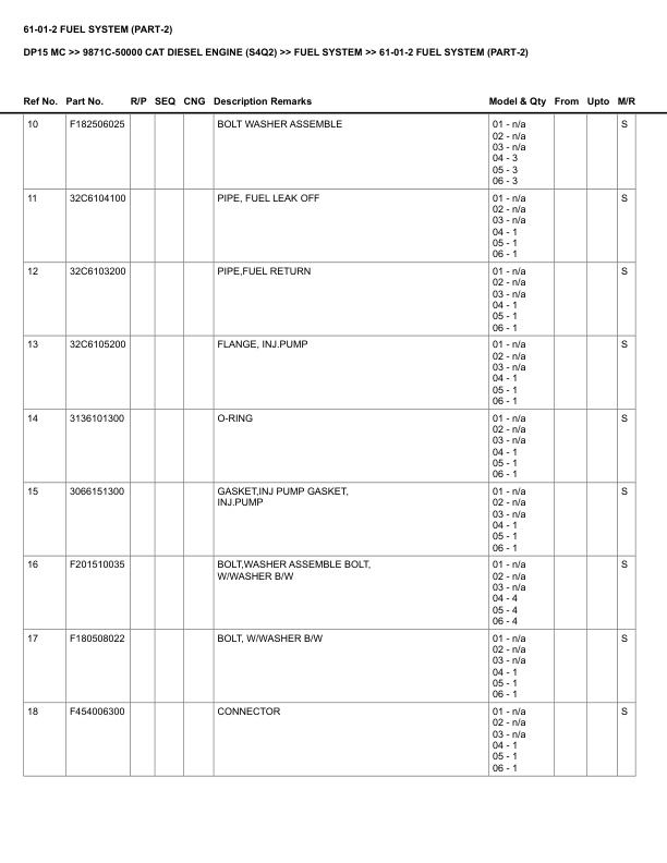 Alternative view of Caterpillar DP15 MC Parts Manual 9871C-50000