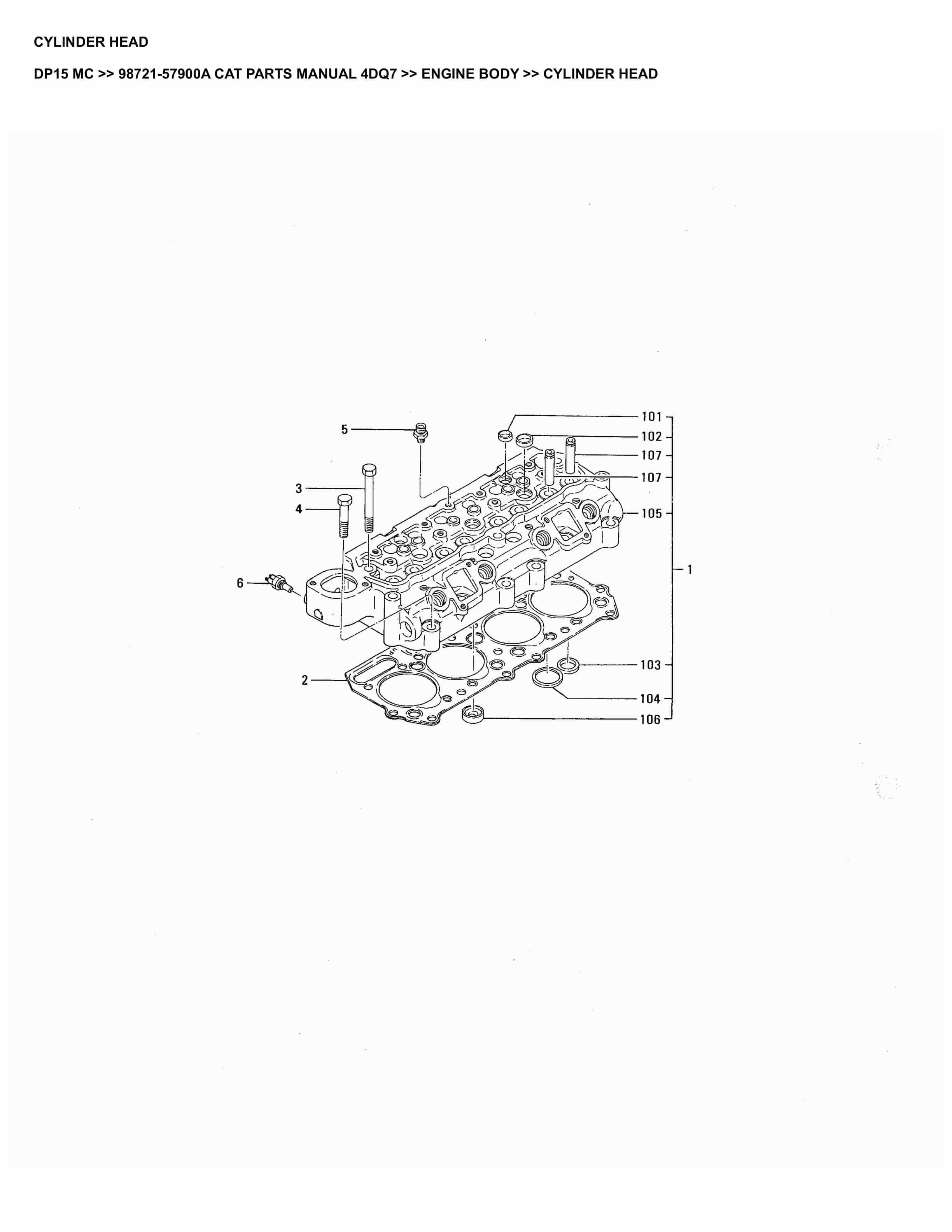 Caterpillar DP15 MC Parts Manual 98721-57900A