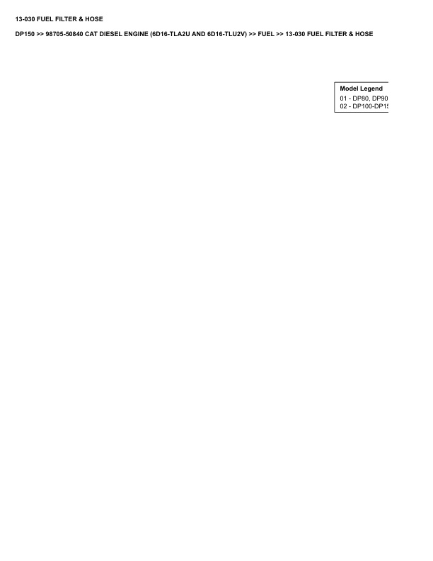 Alternative view of Caterpillar DP150 Parts Manual 98705-50840