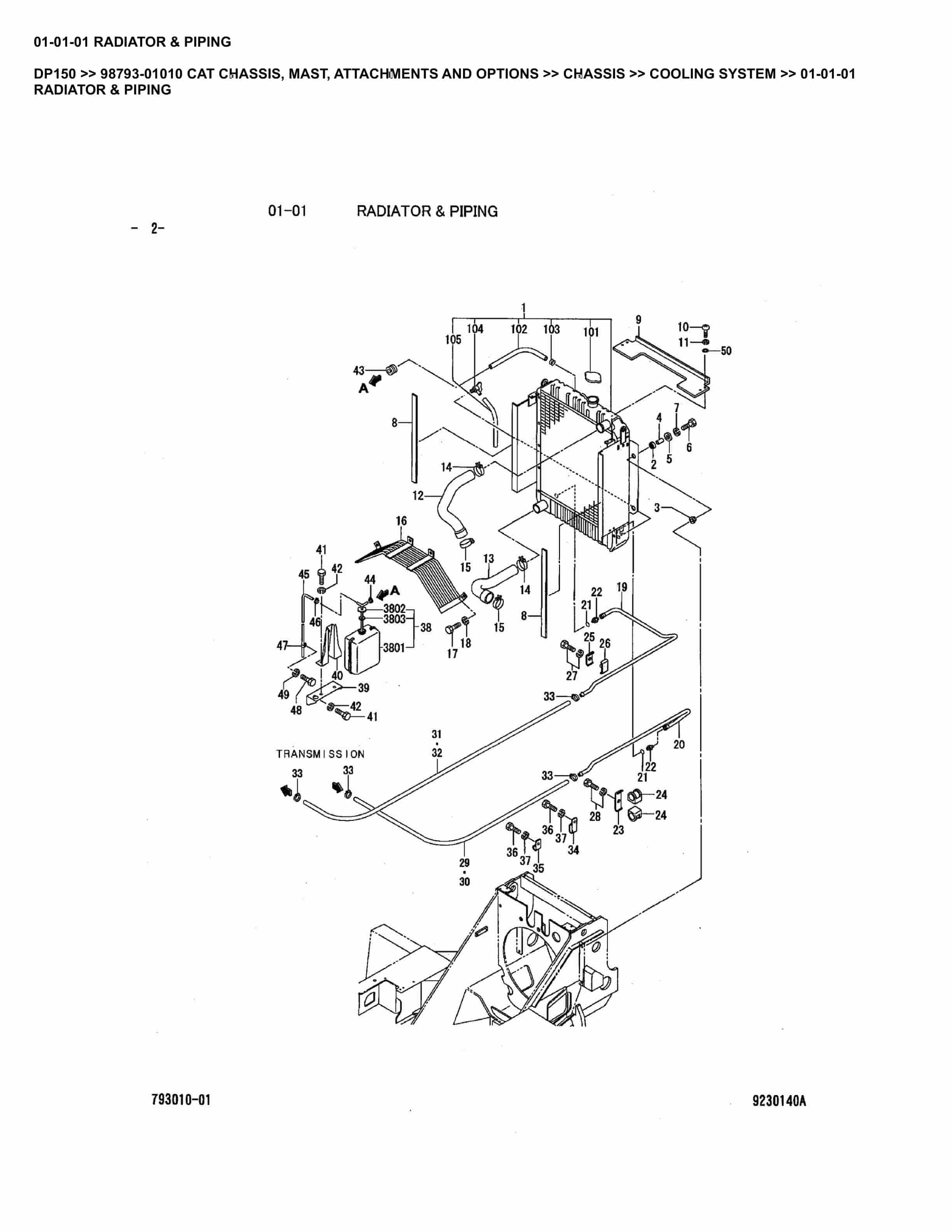 Caterpillar DP150 Parts Manual 98793-01010