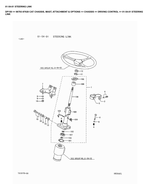 Alternative view of Caterpillar DP150 Parts Manual 98793-97920