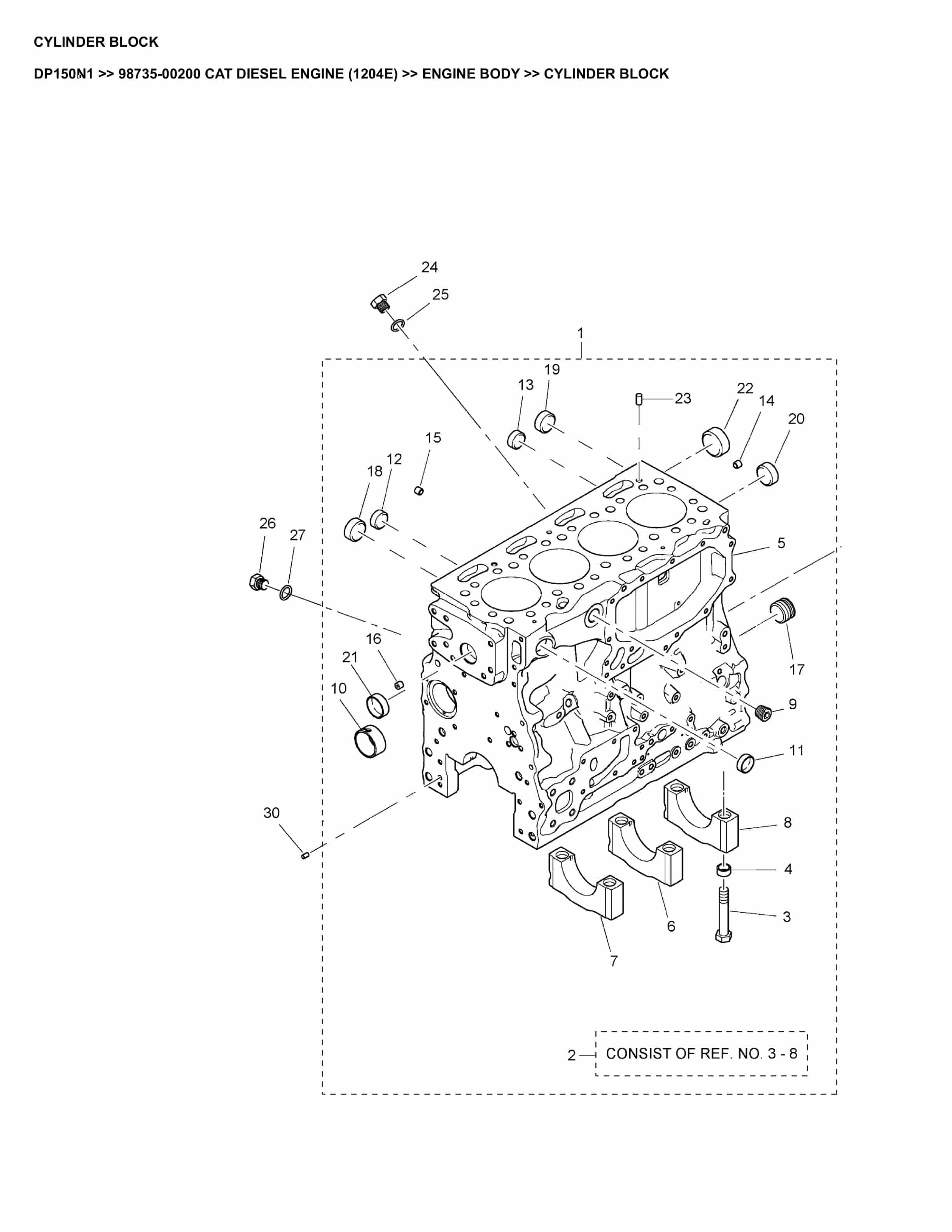 Caterpillar DP150N1 Parts Manual 98735-00200
