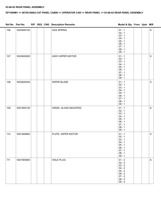 Alternative view of Caterpillar DP150NM1 Parts Manual 98795-06002