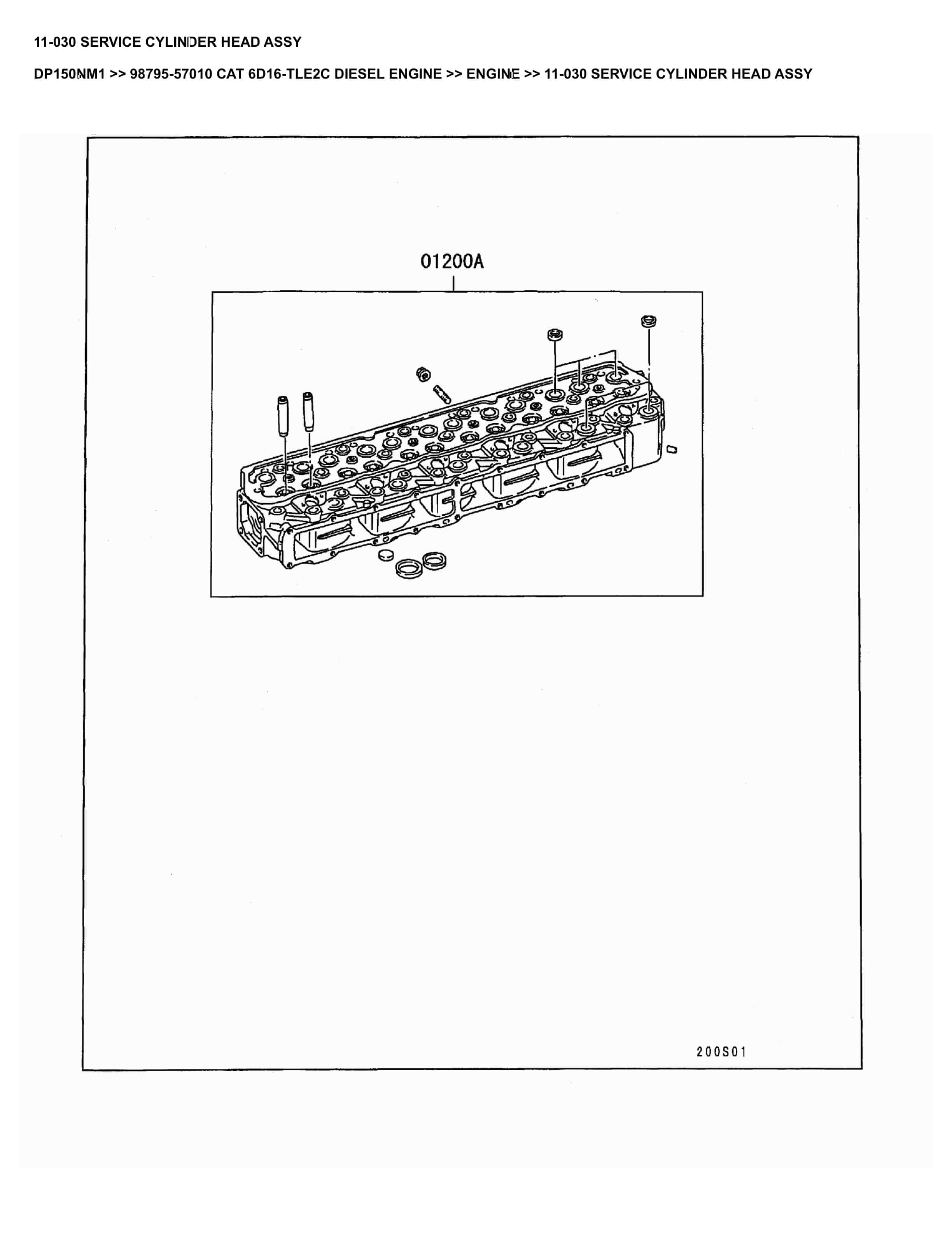 Caterpillar DP150NM1 Parts Manual 98795-57010