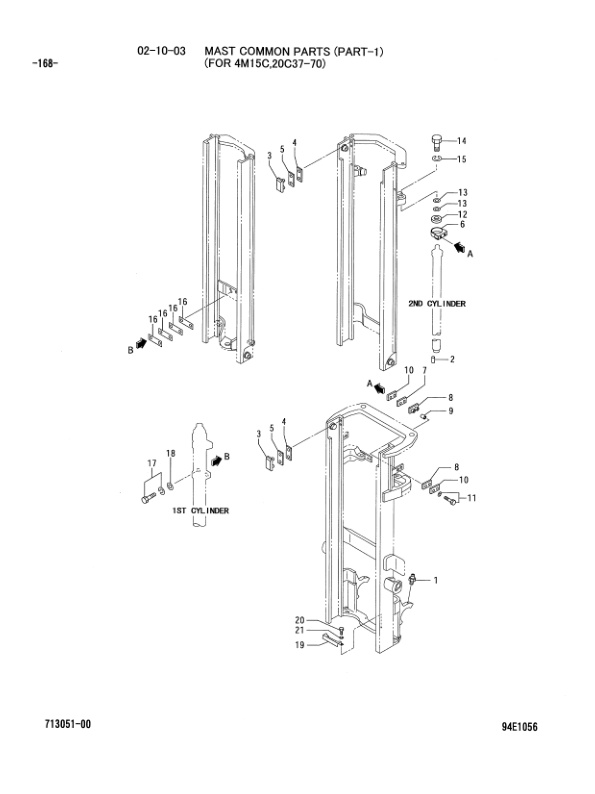 Caterpillar DP15N, DP18N, DP20CN Chassis and Mast Parts Manual 98713-05100-4