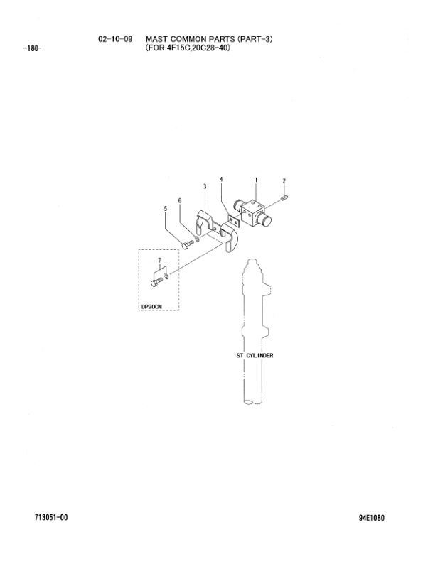 Caterpillar DP15N, DP18N, DP20CN Chassis and Mast Parts Manual 98713-05100-5