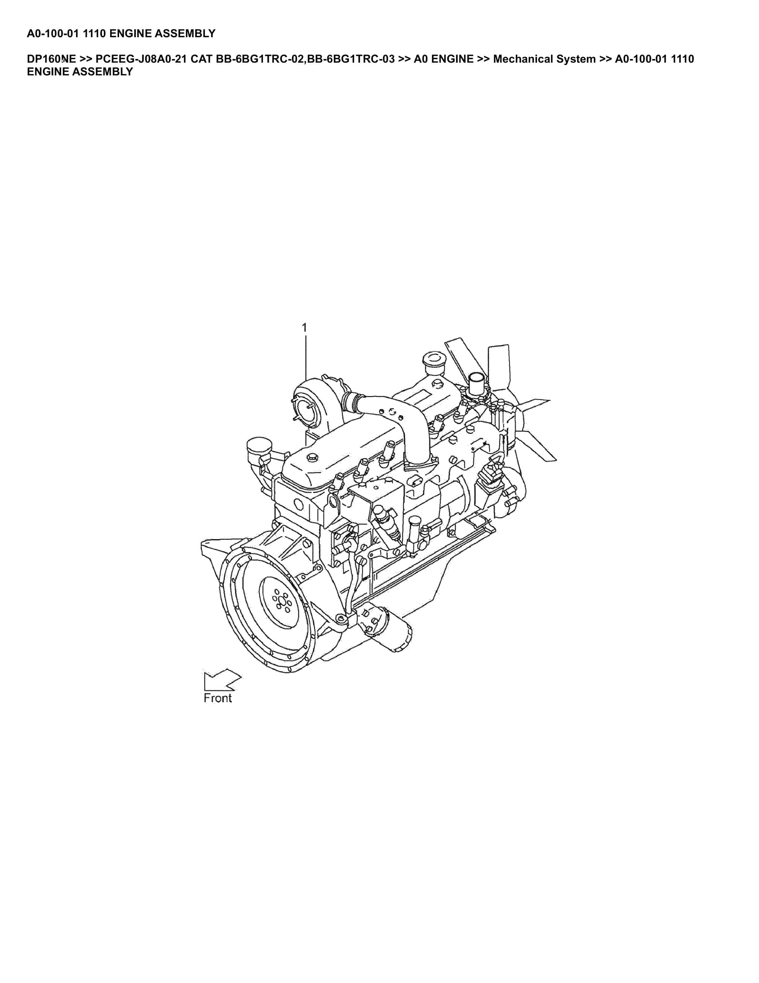 Caterpillar DP160NE Parts Manual PCEEG-J08A0-21