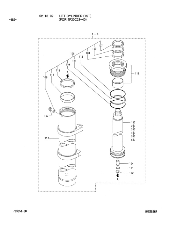 Caterpillar DP30N, DP35N Chassis and Mast Parts Manual 98733-05100-4