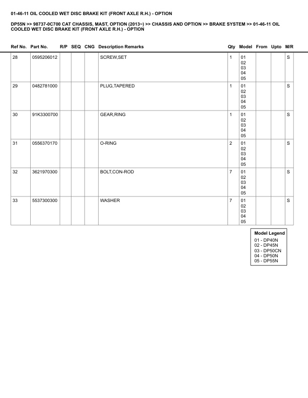 Alternative view of Caterpillar DP55N Parts Manual 98737-0C700