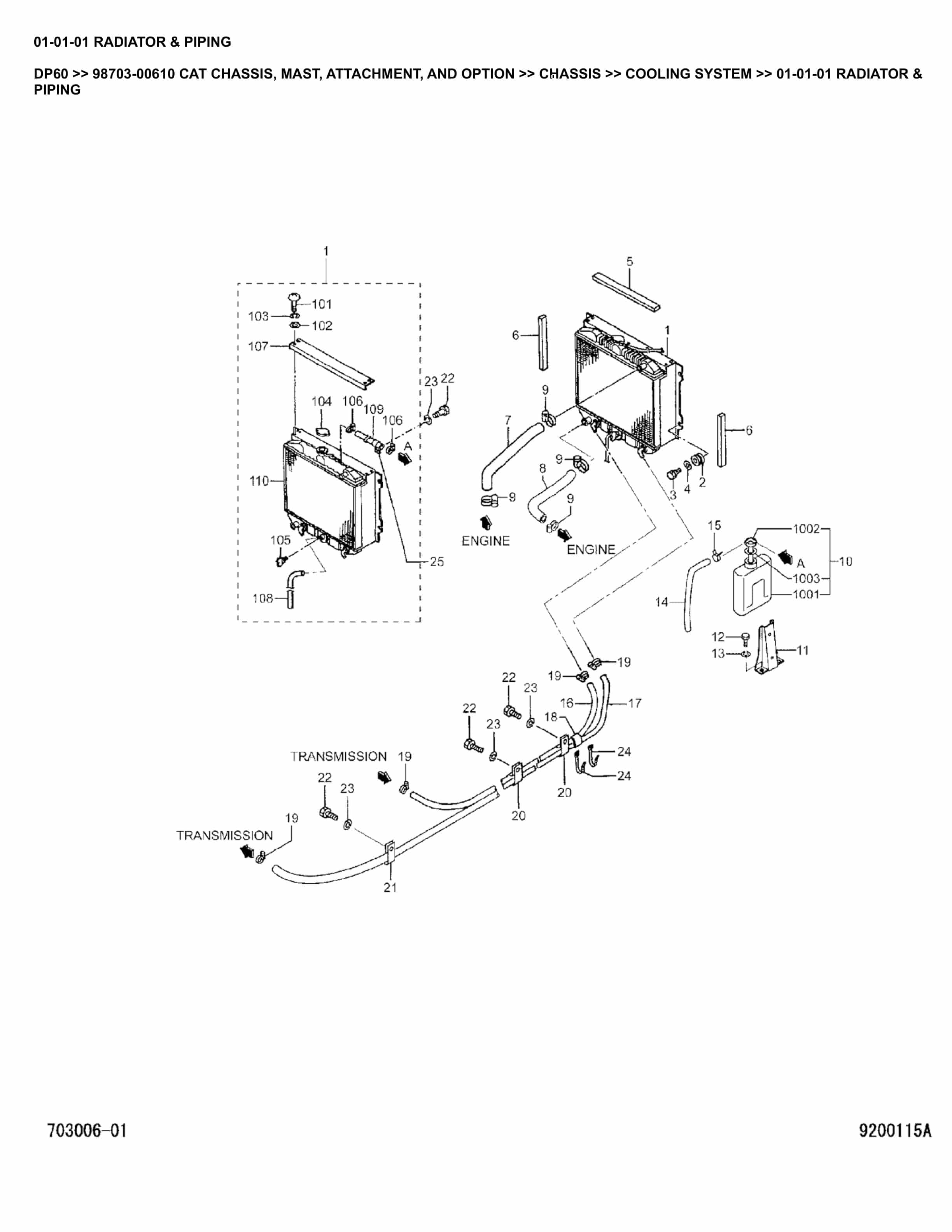 Caterpillar DP60 Parts Manual 98703-00610