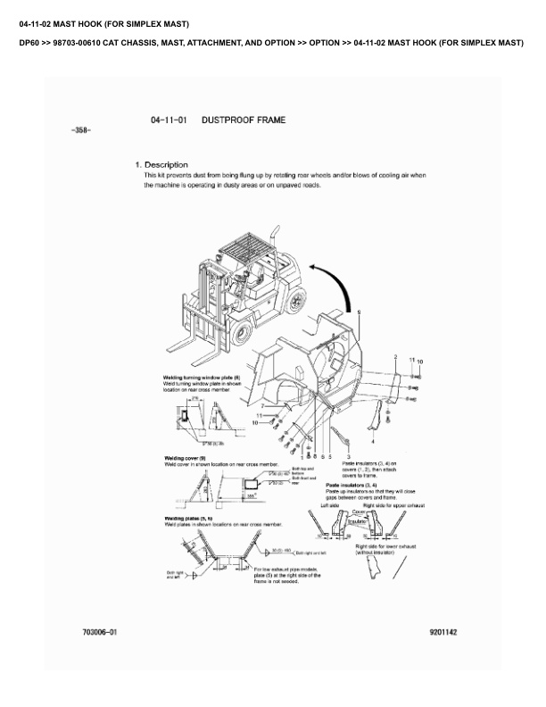 Alternative view of Caterpillar DP60 Parts Manual 98703-00610