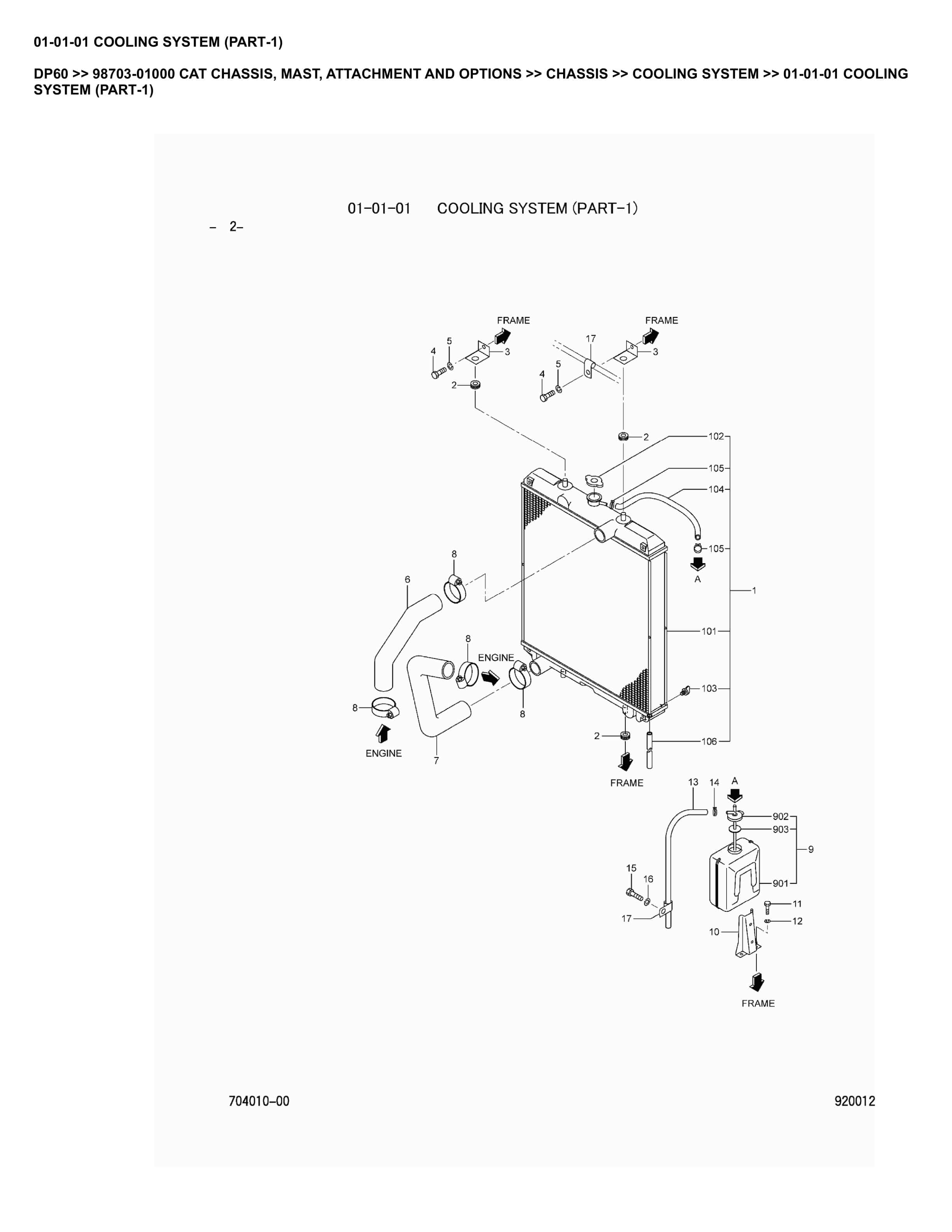 Caterpillar DP60 Parts Manual 98703-01000