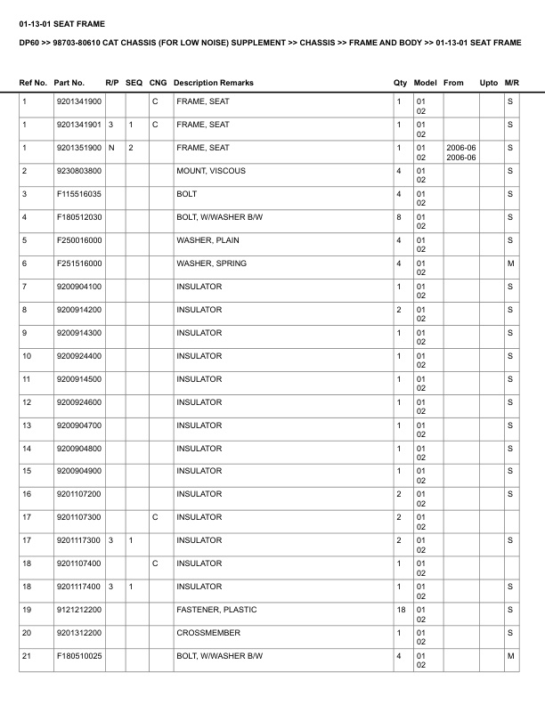 Alternative view of Caterpillar DP60 Parts Manual 98703-80610