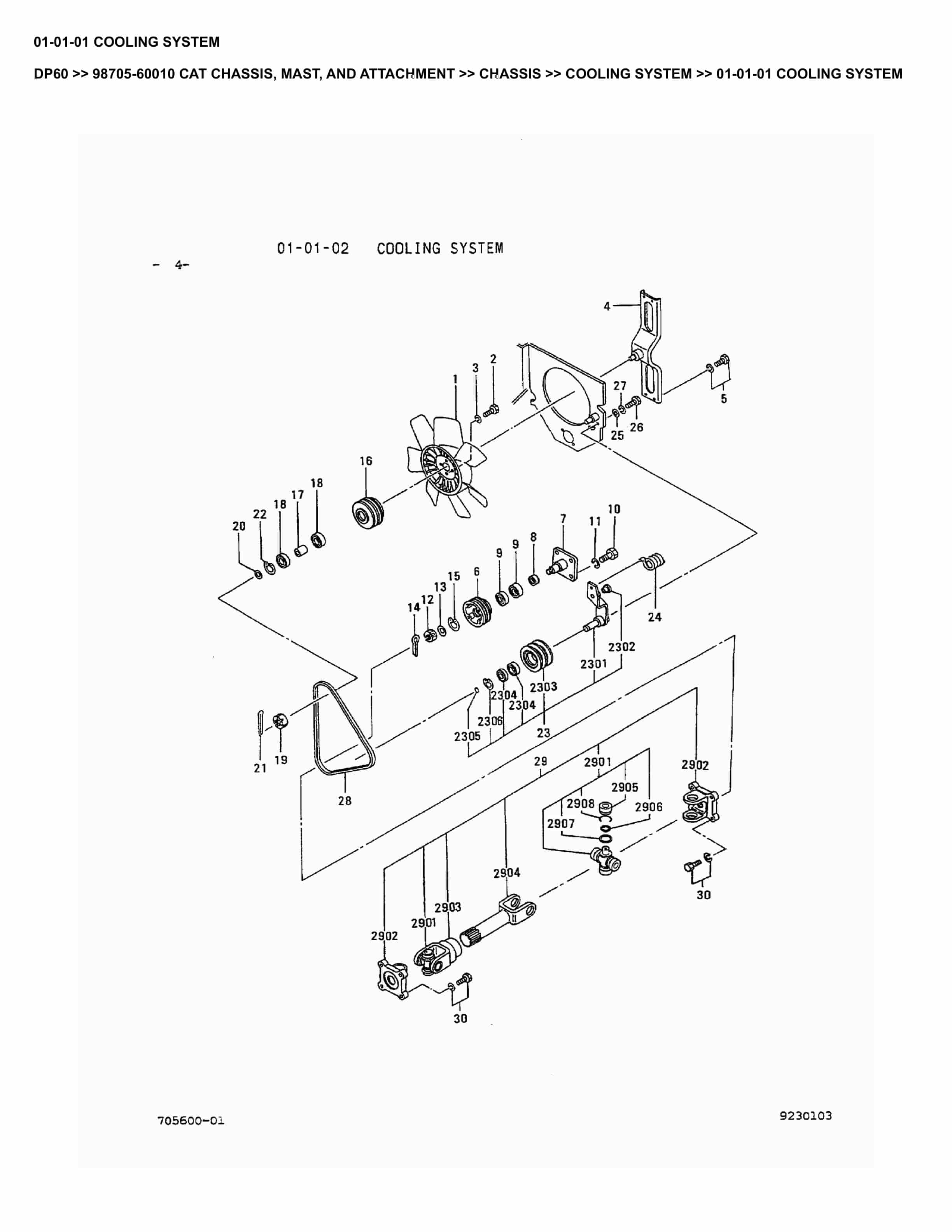 Caterpillar DP60 Parts Manual 98705-60010