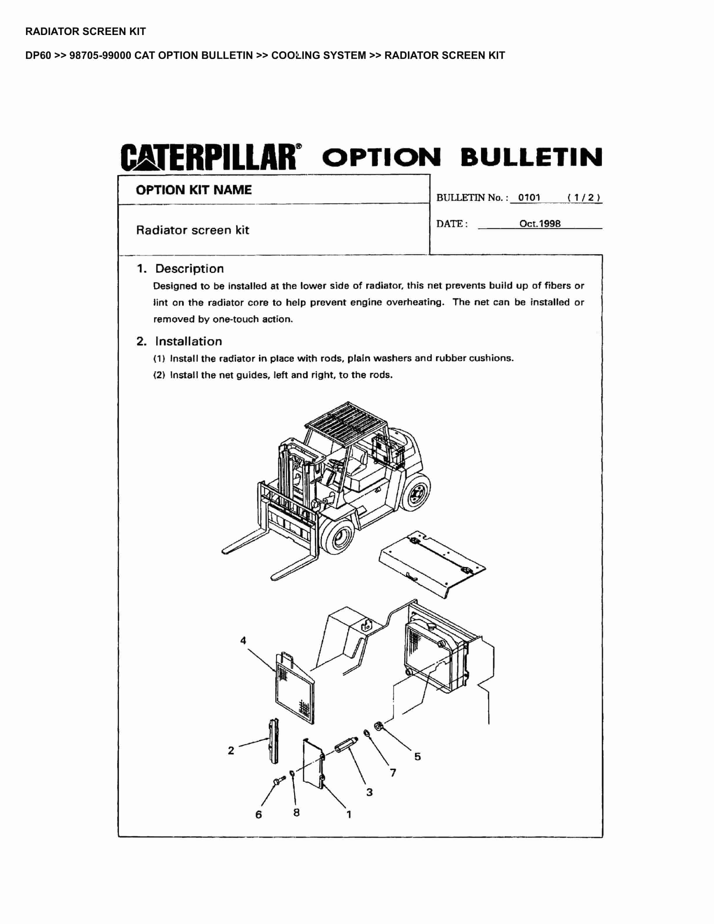 Caterpillar DP60 Parts Manual 98705-99000