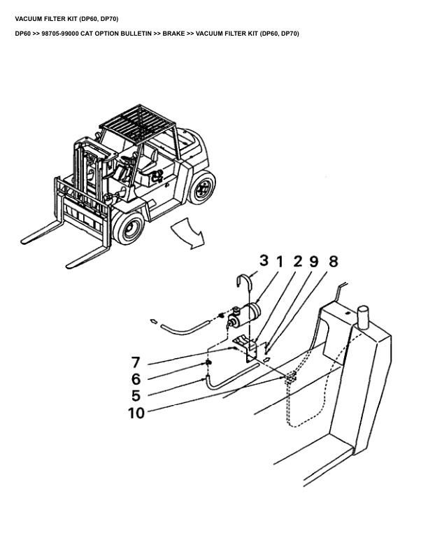 Alternative view of Caterpillar DP60 Parts Manual 98705-99000