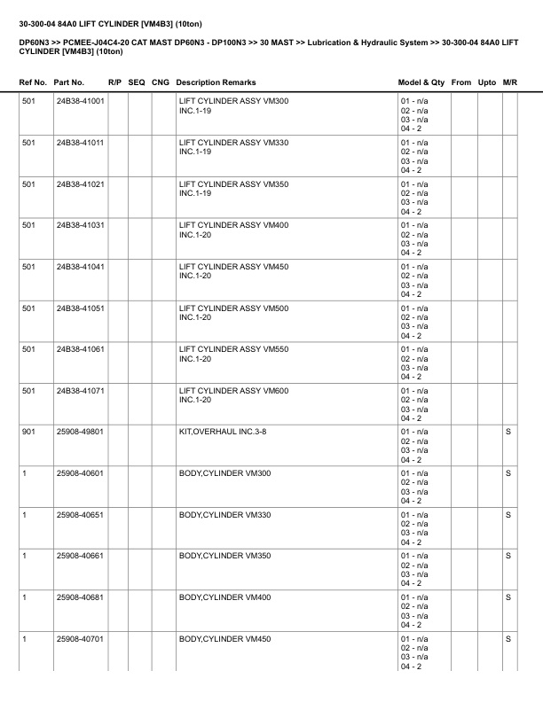 Alternative view of Caterpillar DP60N3 Parts Manual PCMEE-J04C4-20