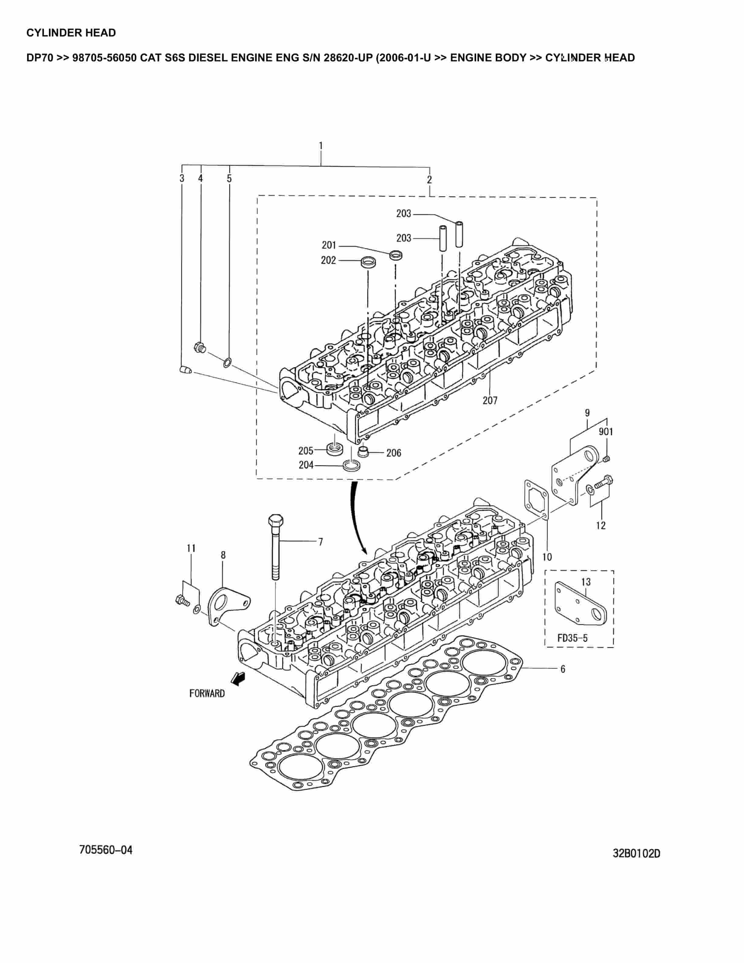Caterpillar DP70 Parts Manual 98705-56050