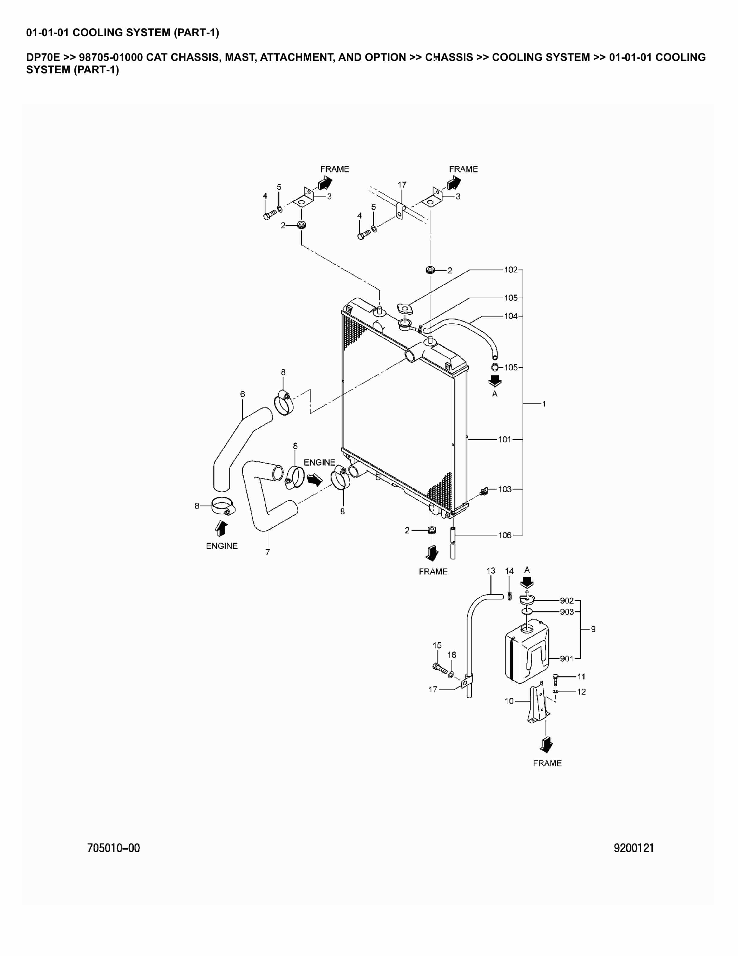 Caterpillar DP70E Parts Manual 98705-01000