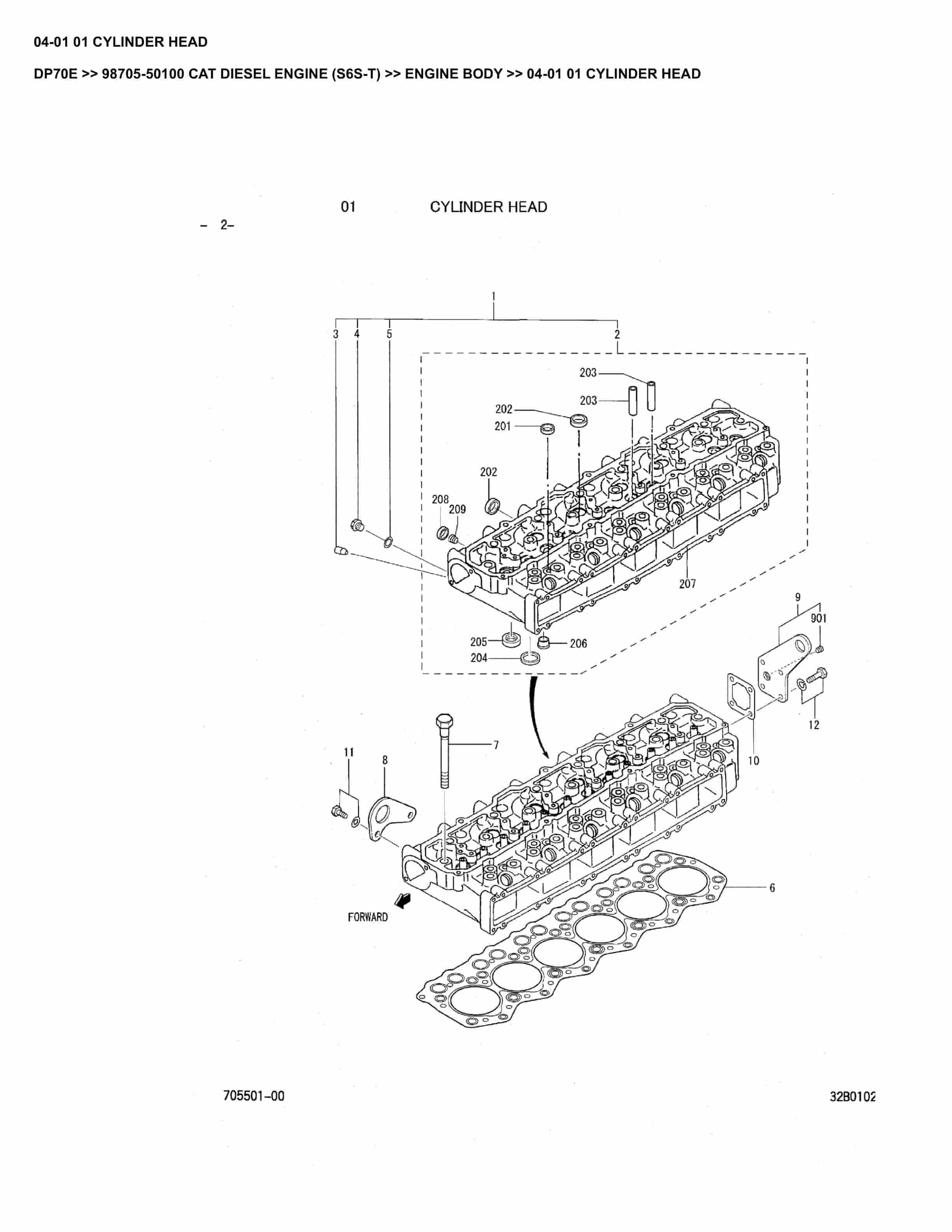 Caterpillar DP70E Parts Manual 98705-50100