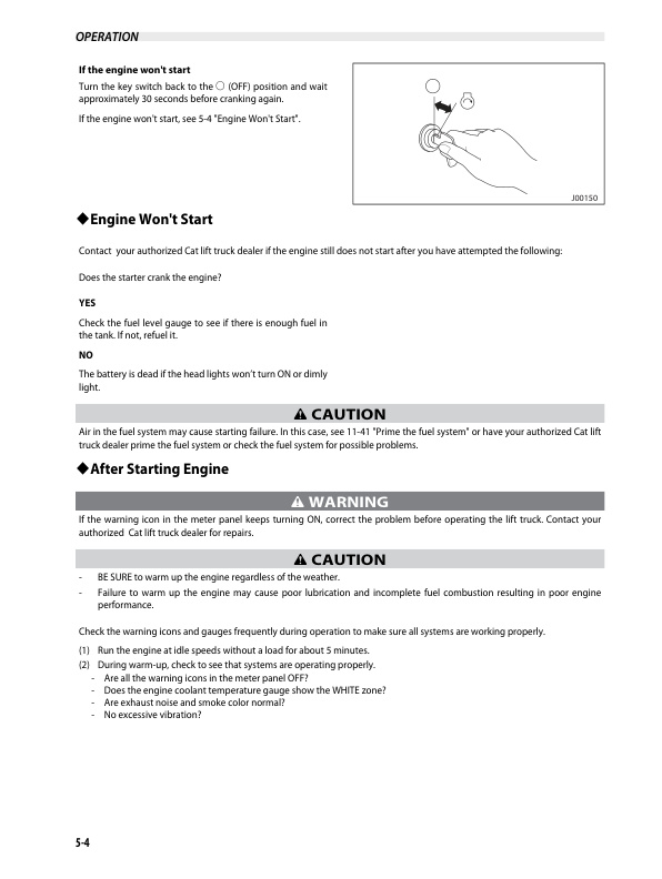 Alternative view of Caterpillar DP70N Operation and Maintenance Manual 99700-87110