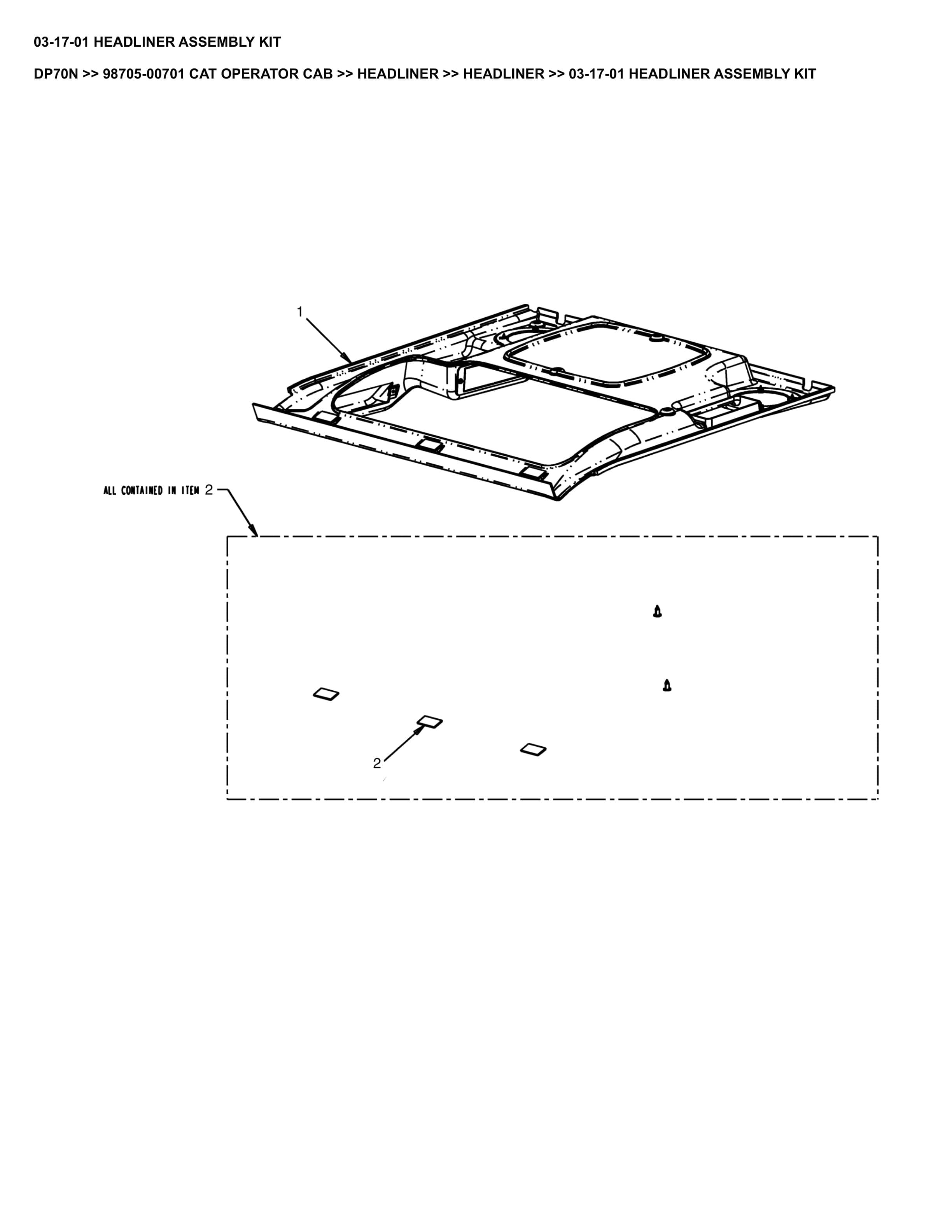 Caterpillar DP70N Parts Manual 98705-00701