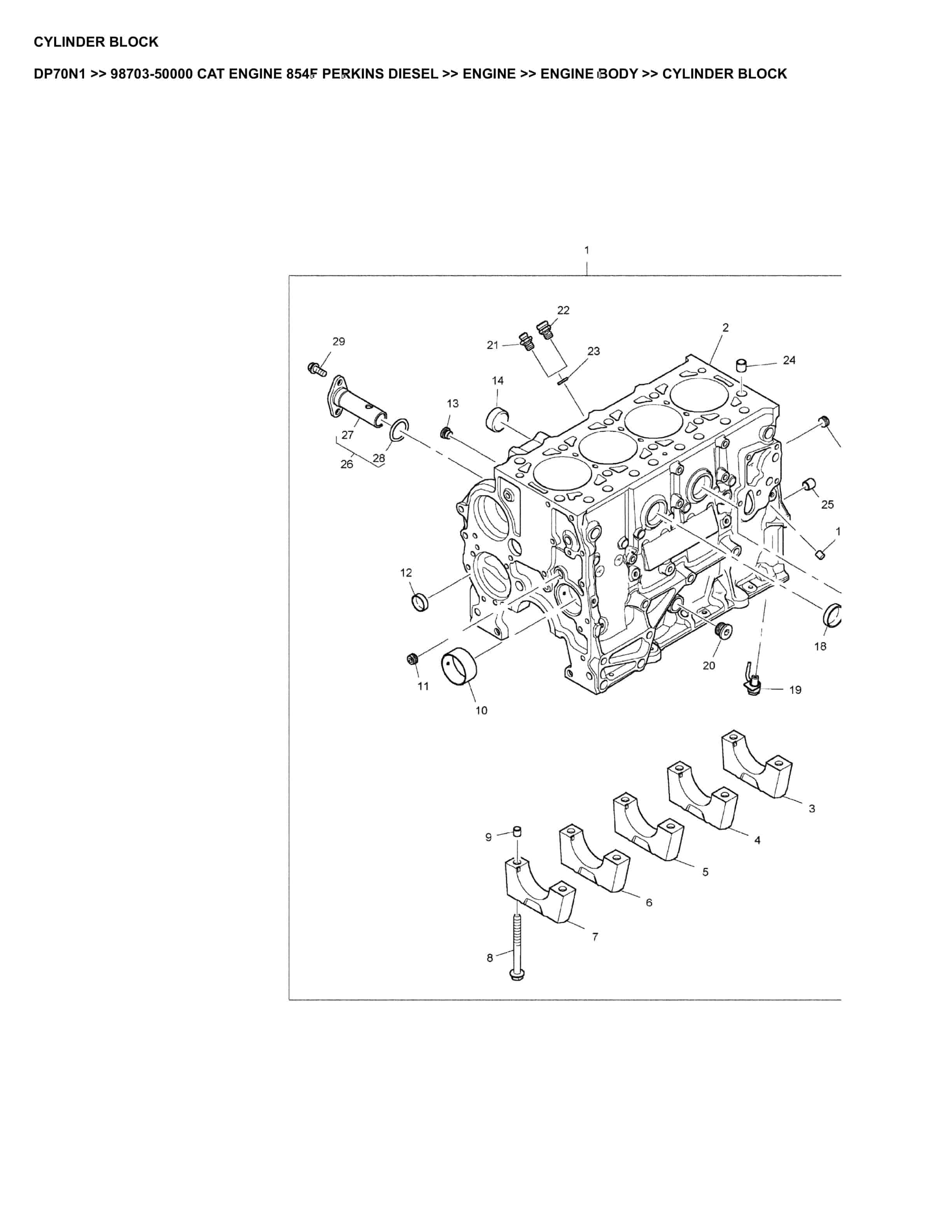 Caterpillar DP70N1 Parts Manual 98703-50000