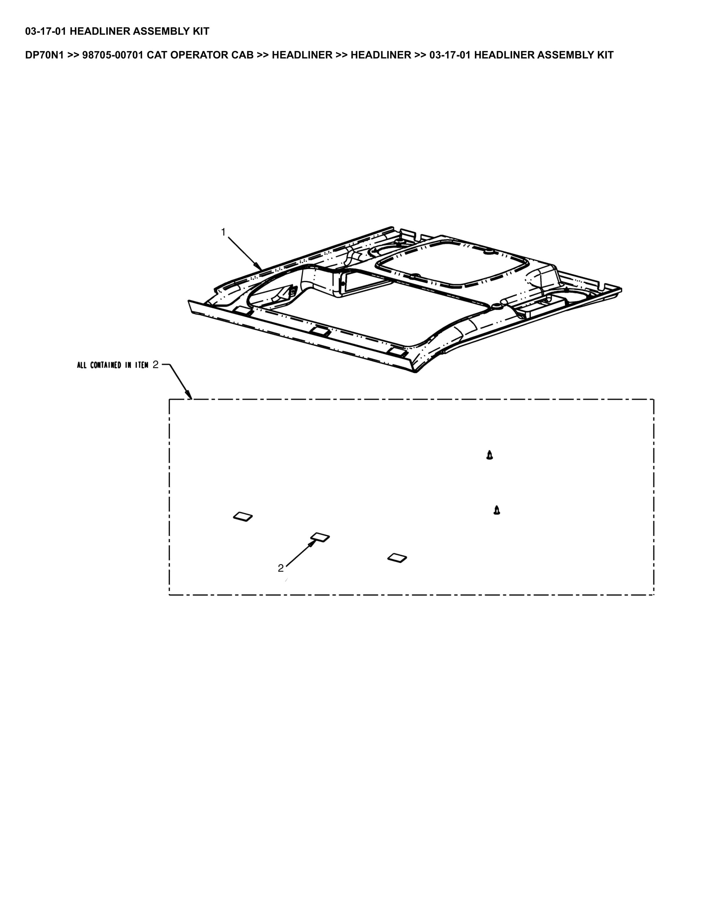 Caterpillar DP70N1 Parts Manual 98705-00701