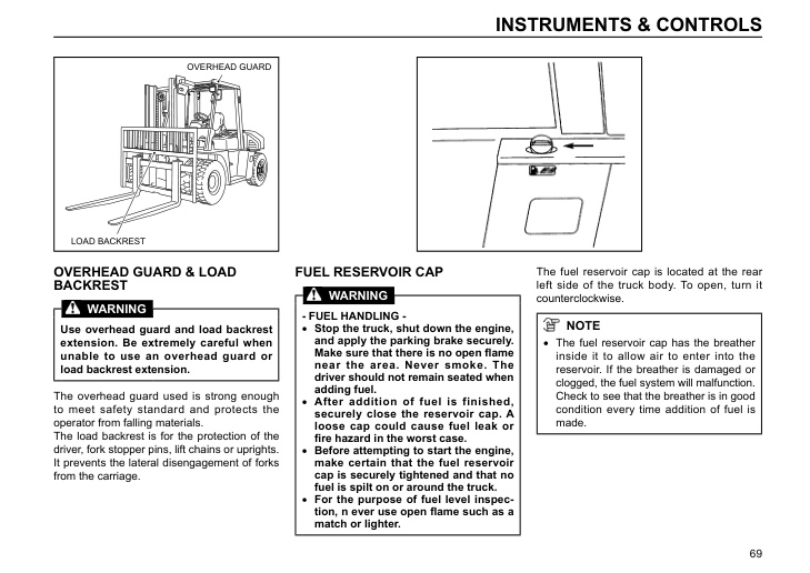 Alternative view of Caterpillar DP70NH, DP80NH, DP100NH Operation and Maintenance Manual 99700-40100