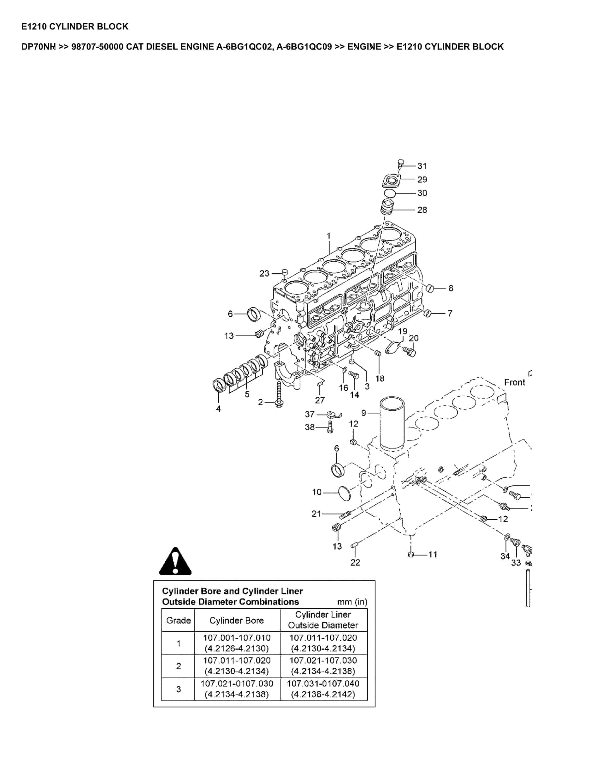 Caterpillar DP70NH Parts Manual 98707-50000