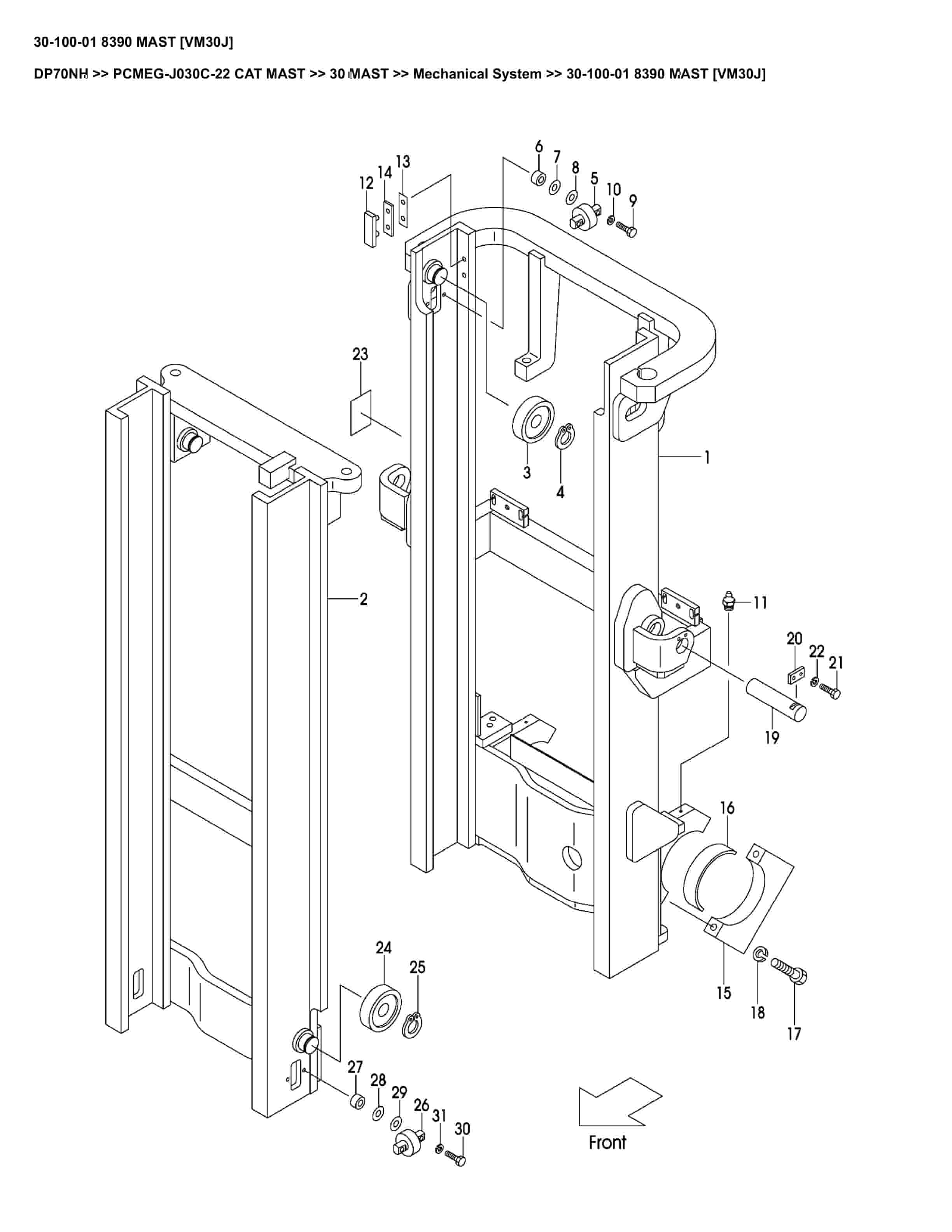 Caterpillar DP70NH Parts Manual PCMEG-J030C-22