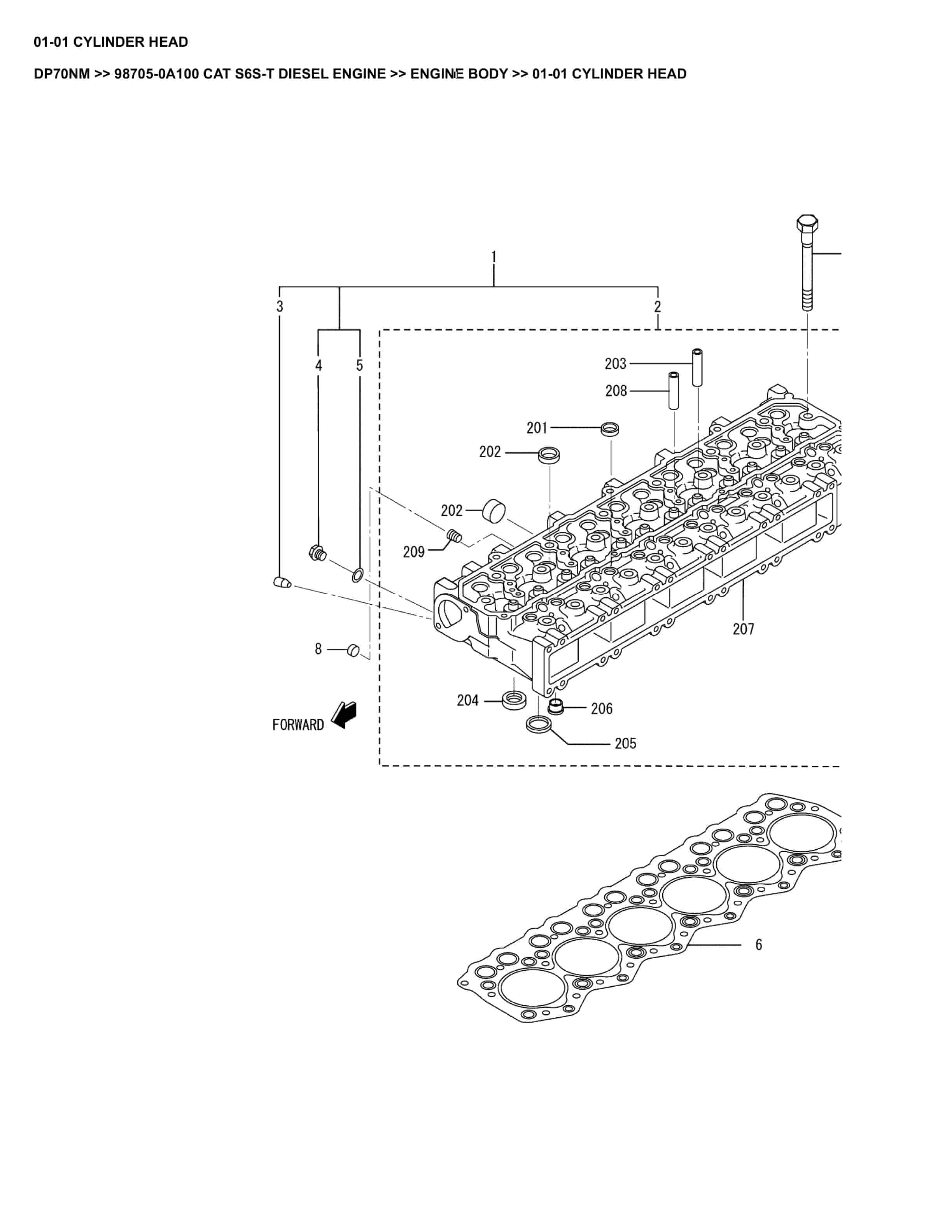 Caterpillar DP70NM Parts Manual 98705-0A100
