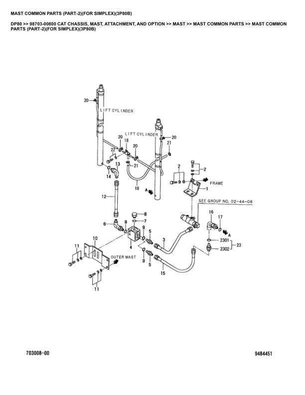 Alternative view of Caterpillar DP80 Parts Manual 98703-00800