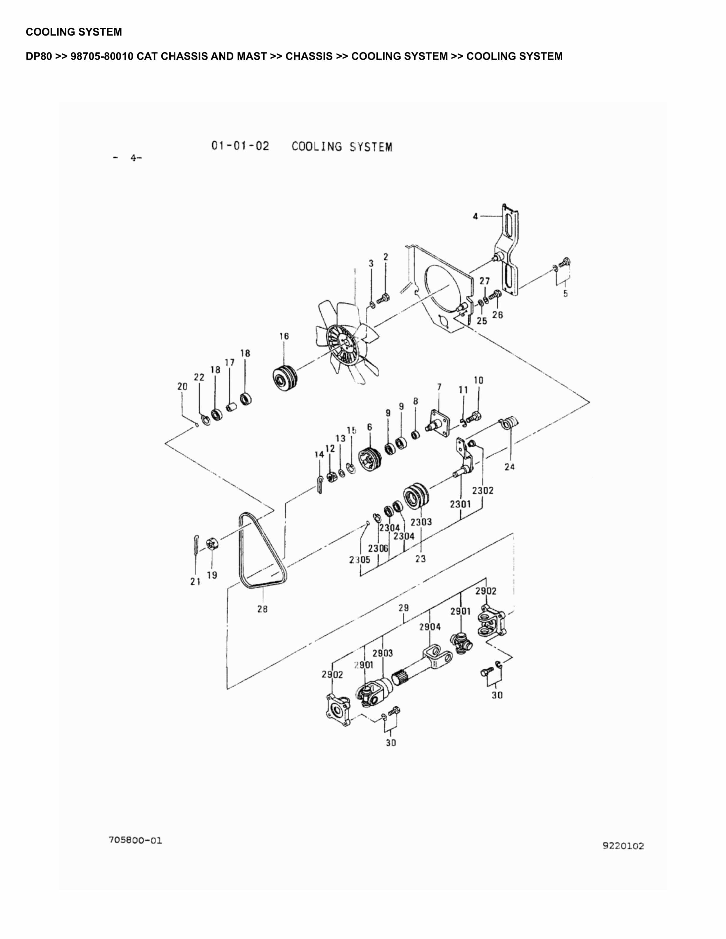 Caterpillar DP80 Parts Manual 98705-80010