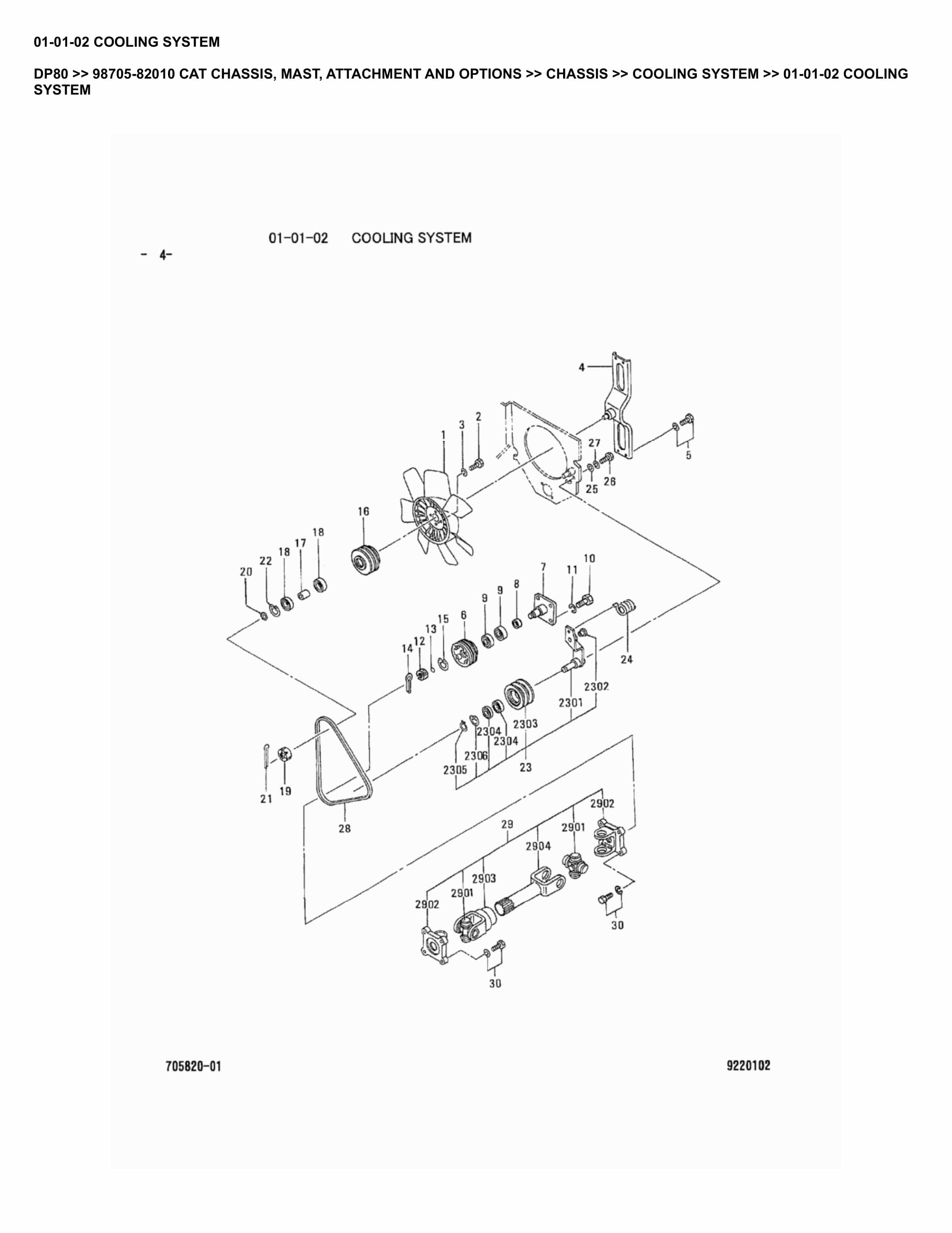 Caterpillar DP80 Parts Manual 98705-82010