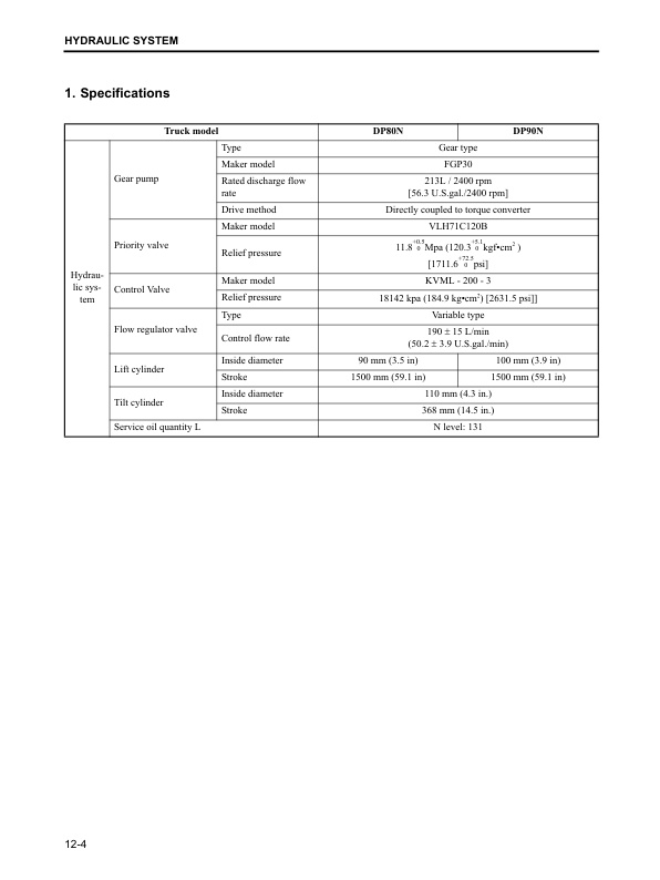 Caterpillar DP80N, DP90N Chassis, Mast and Options Service Manual 99709-62100 5 Caterpillar DP80N, DP90N Chassis, Mast and Options Service Manual 99709-62100 - Image 5