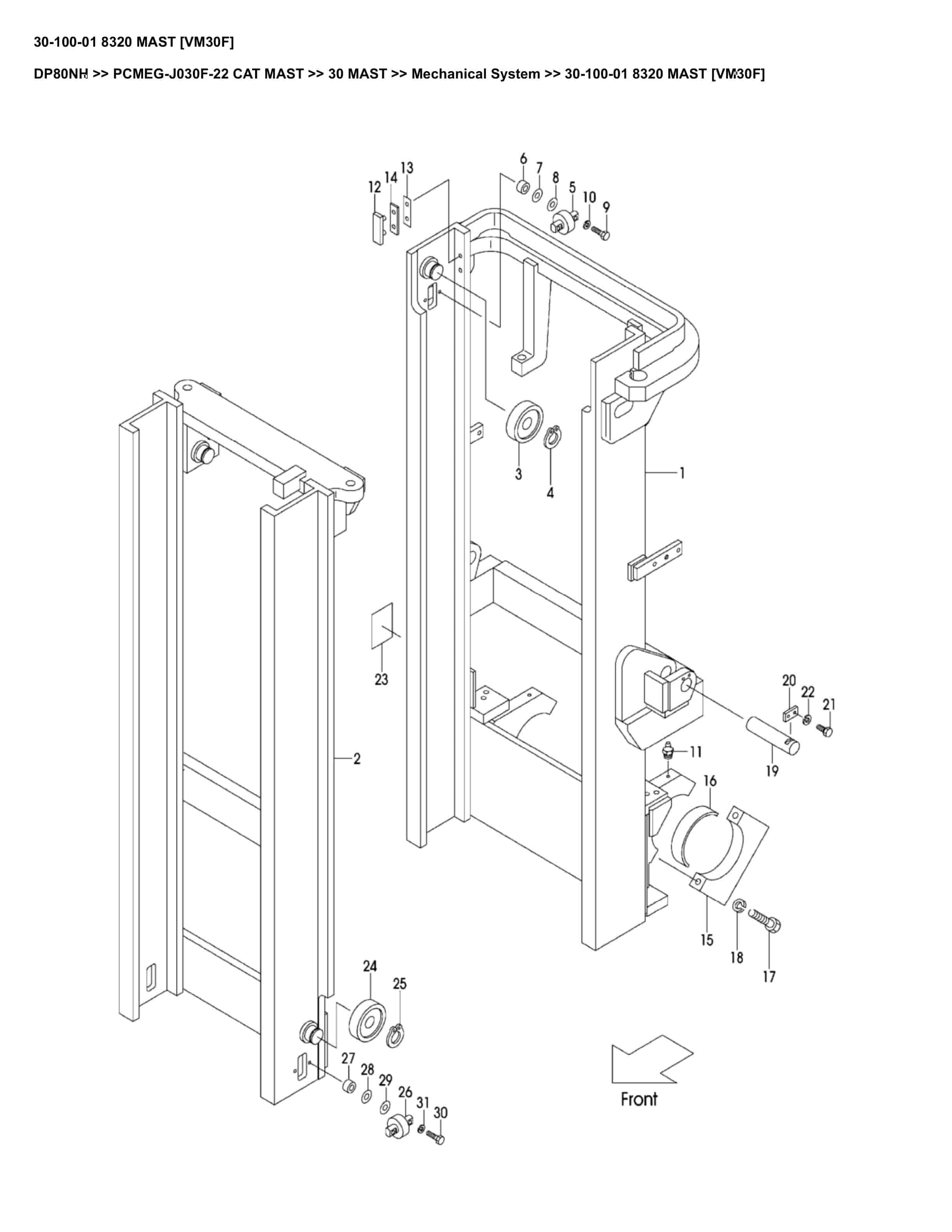 Caterpillar DP80NH Parts Manual PCMEG-J030F-22